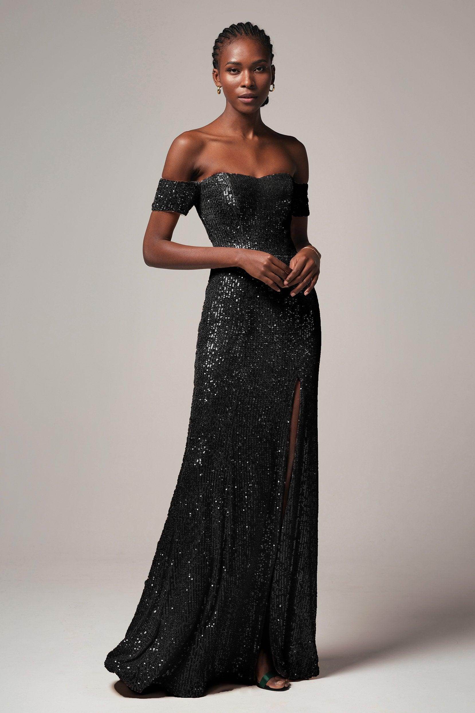 Sheath-Column Floor Length Sequined Dress CS0265