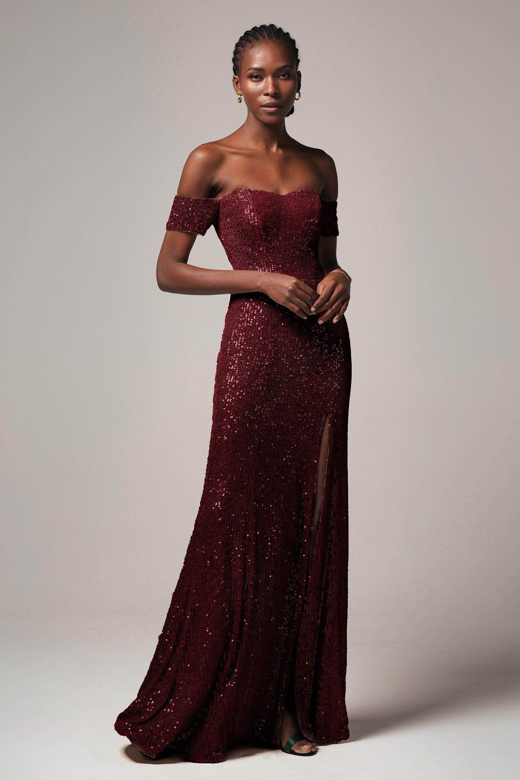 Sheath-Column Floor Length Sequined Dress CS0265
