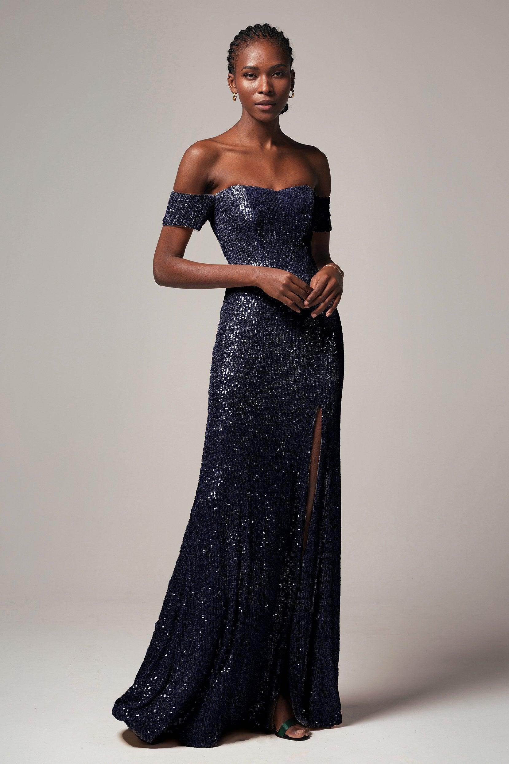 Sheath-Column Floor Length Sequined Dress CS0265