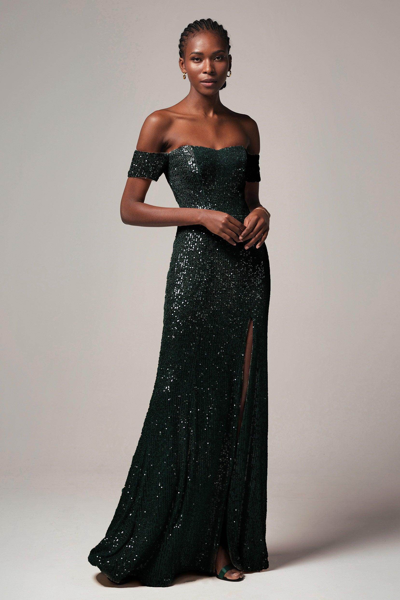 Sheath-Column Floor Length Sequined Dress CS0265