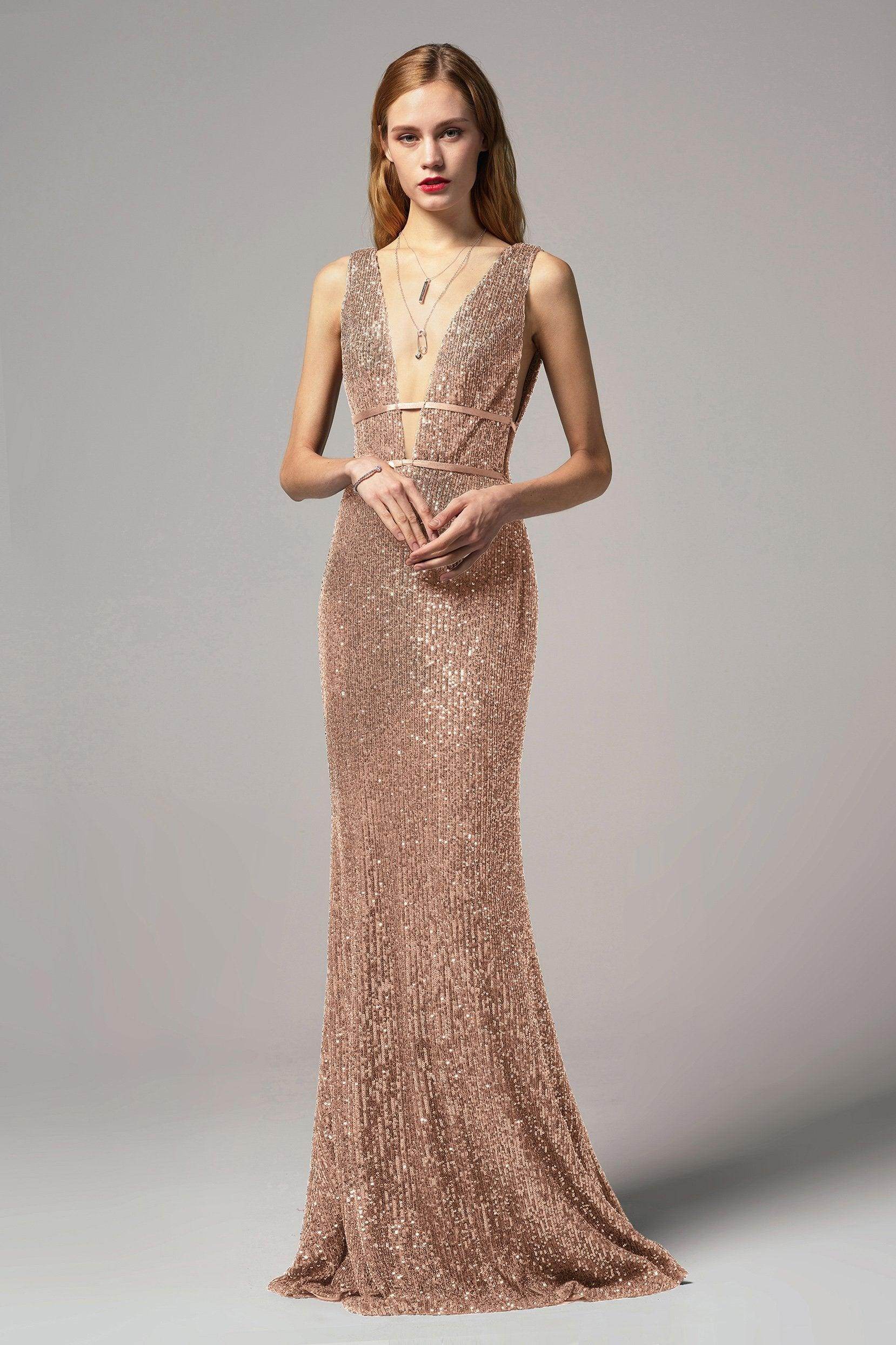 Trumpet-Mermaid Floor Length Sequined Dress CS0267