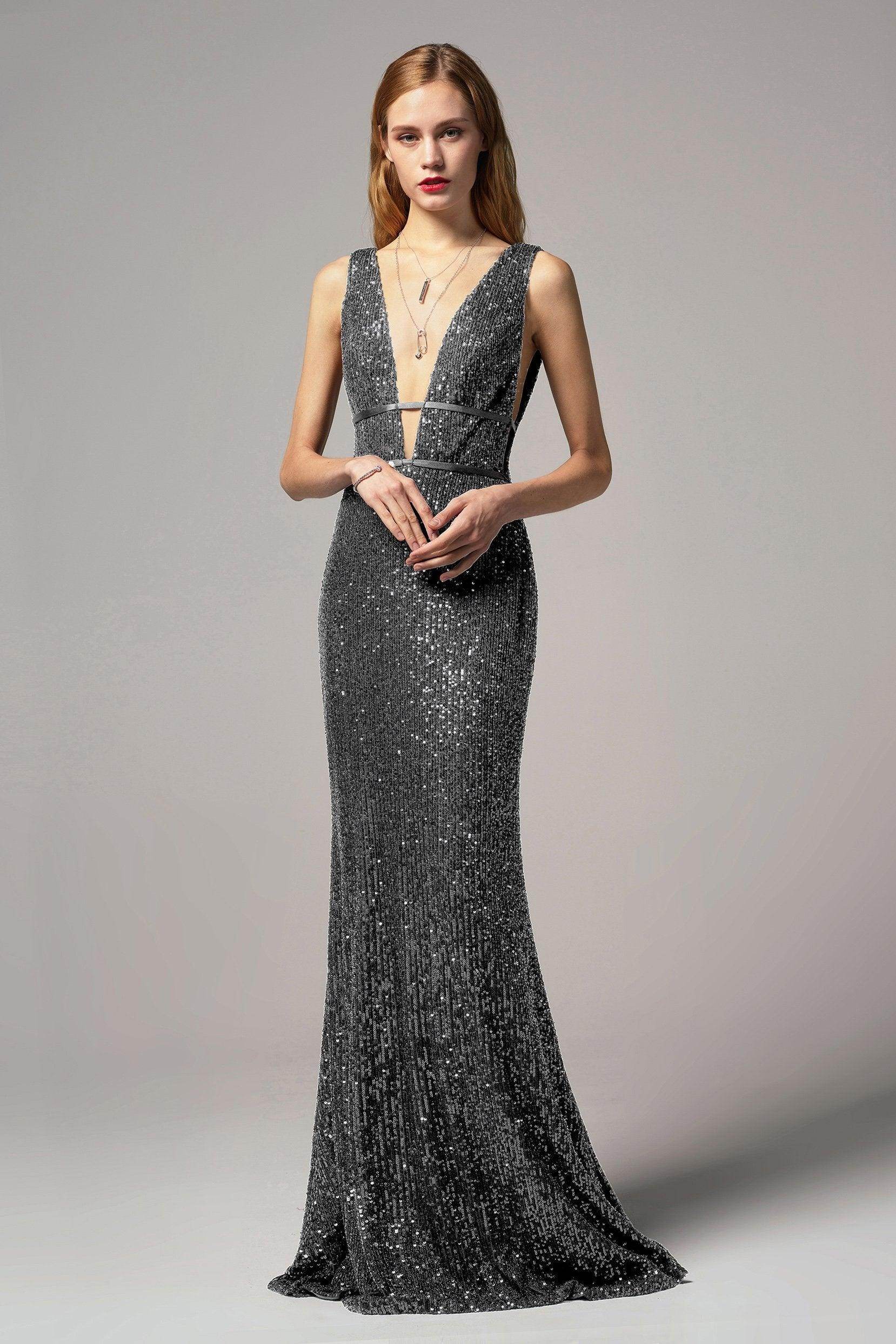 Trumpet-Mermaid Floor Length Sequined Dress CS0267