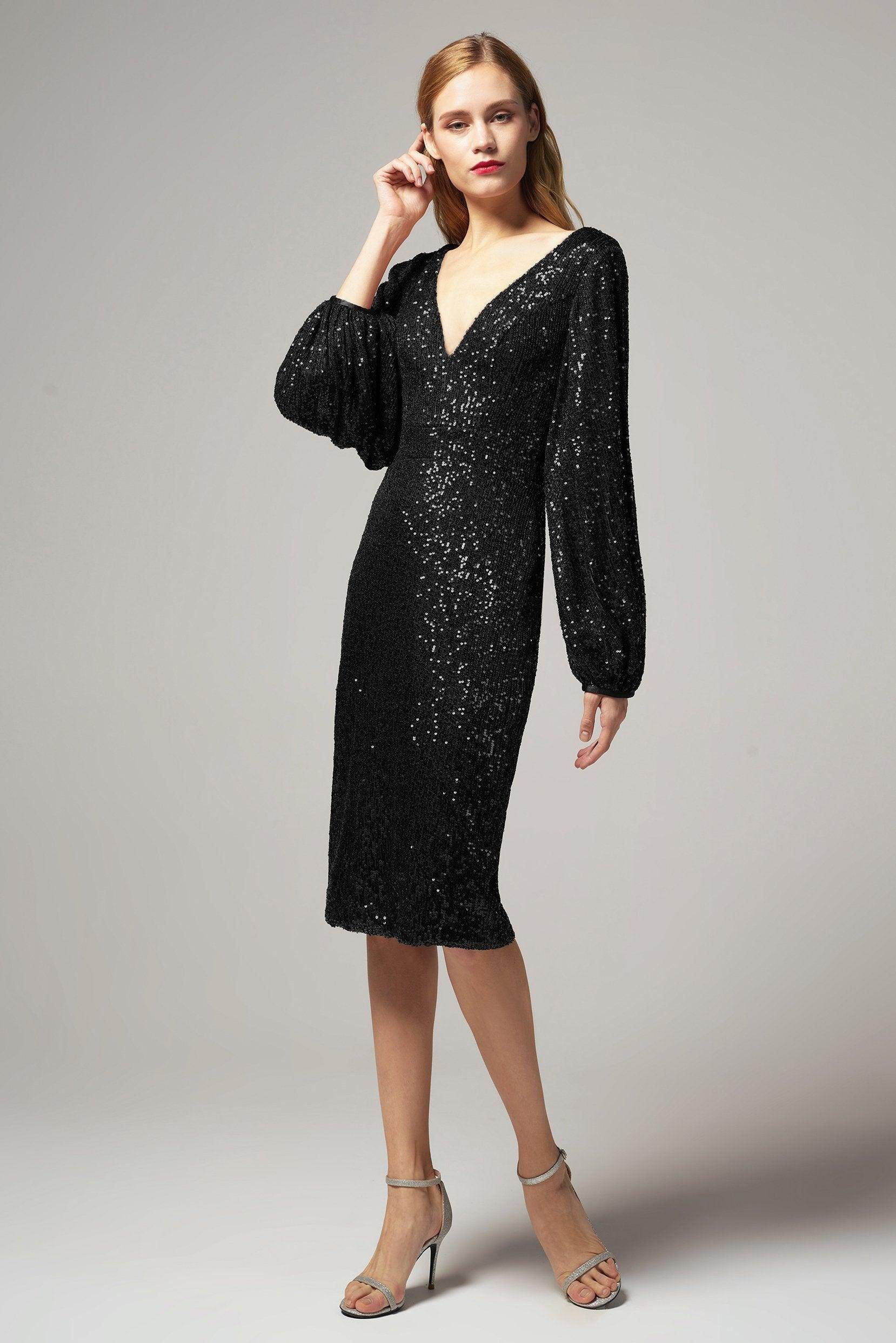 Sheath-Column Knee Length Sequined Dress CS0268