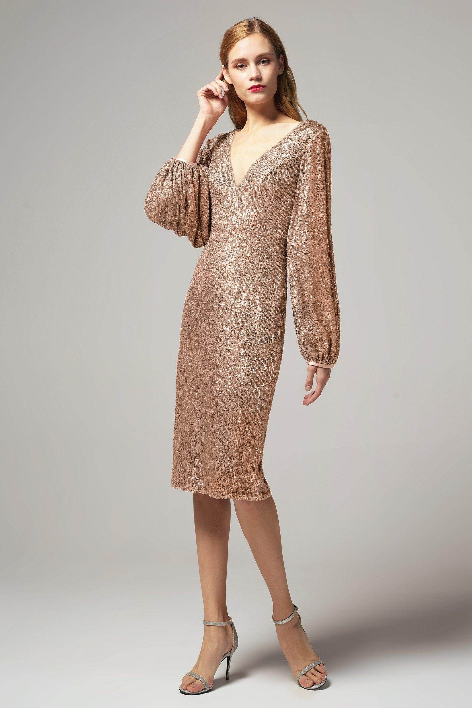 Sheath-Column Knee Length Sequined Dress CS0268