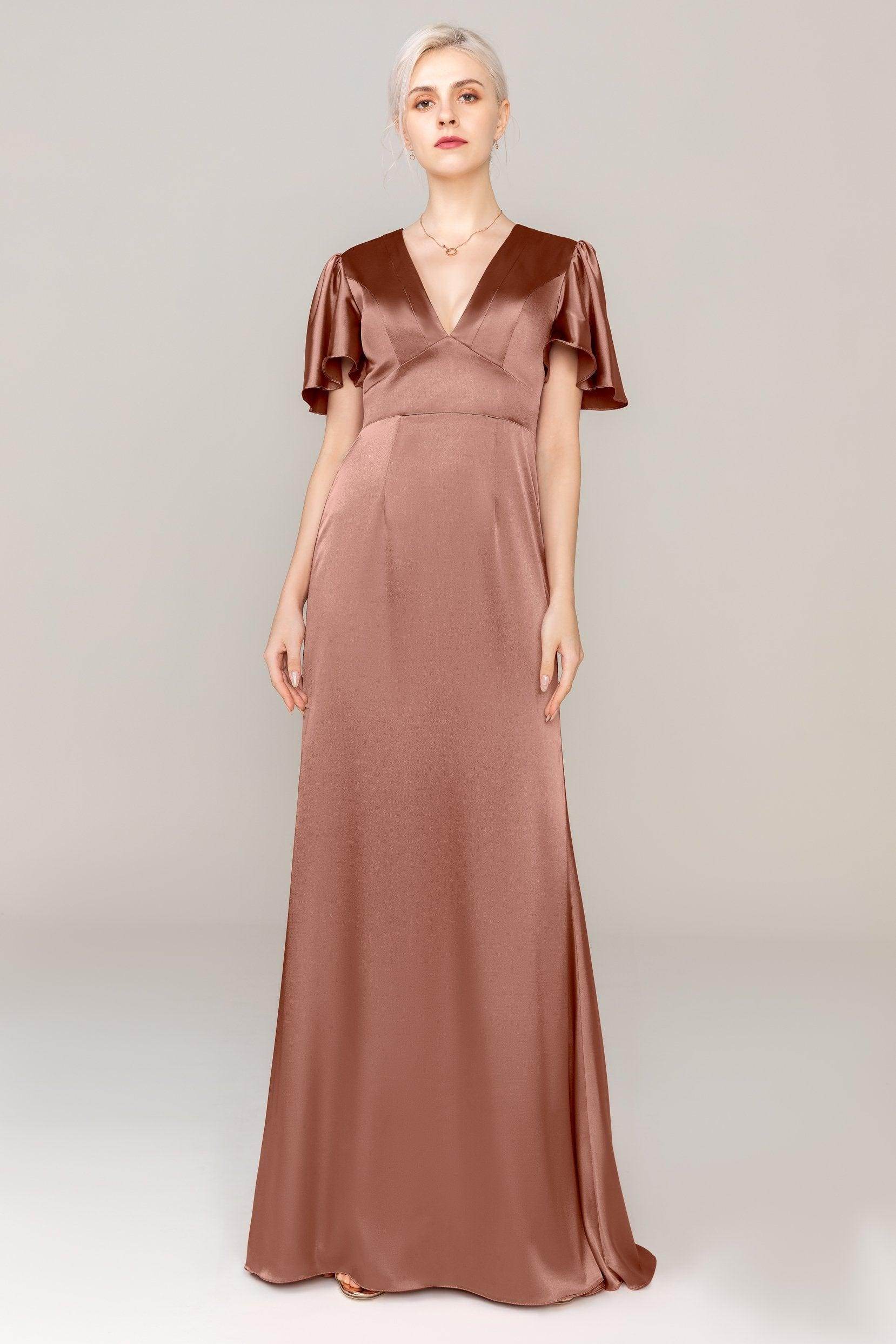 Sheath Sweep Train Luxe Satin Dress CS0312