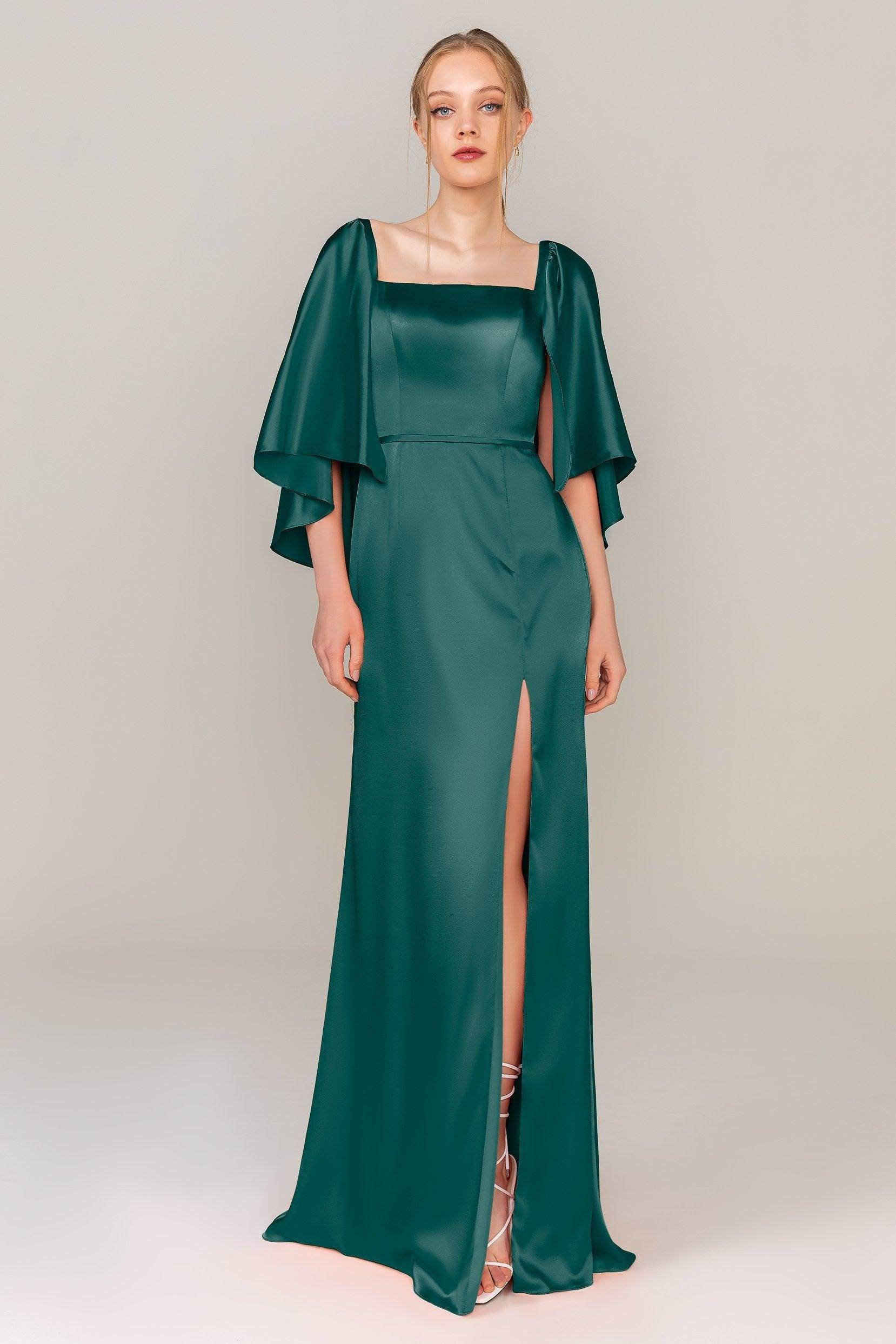 Sheath Sweep Train Luxe Satin Dress CS0320