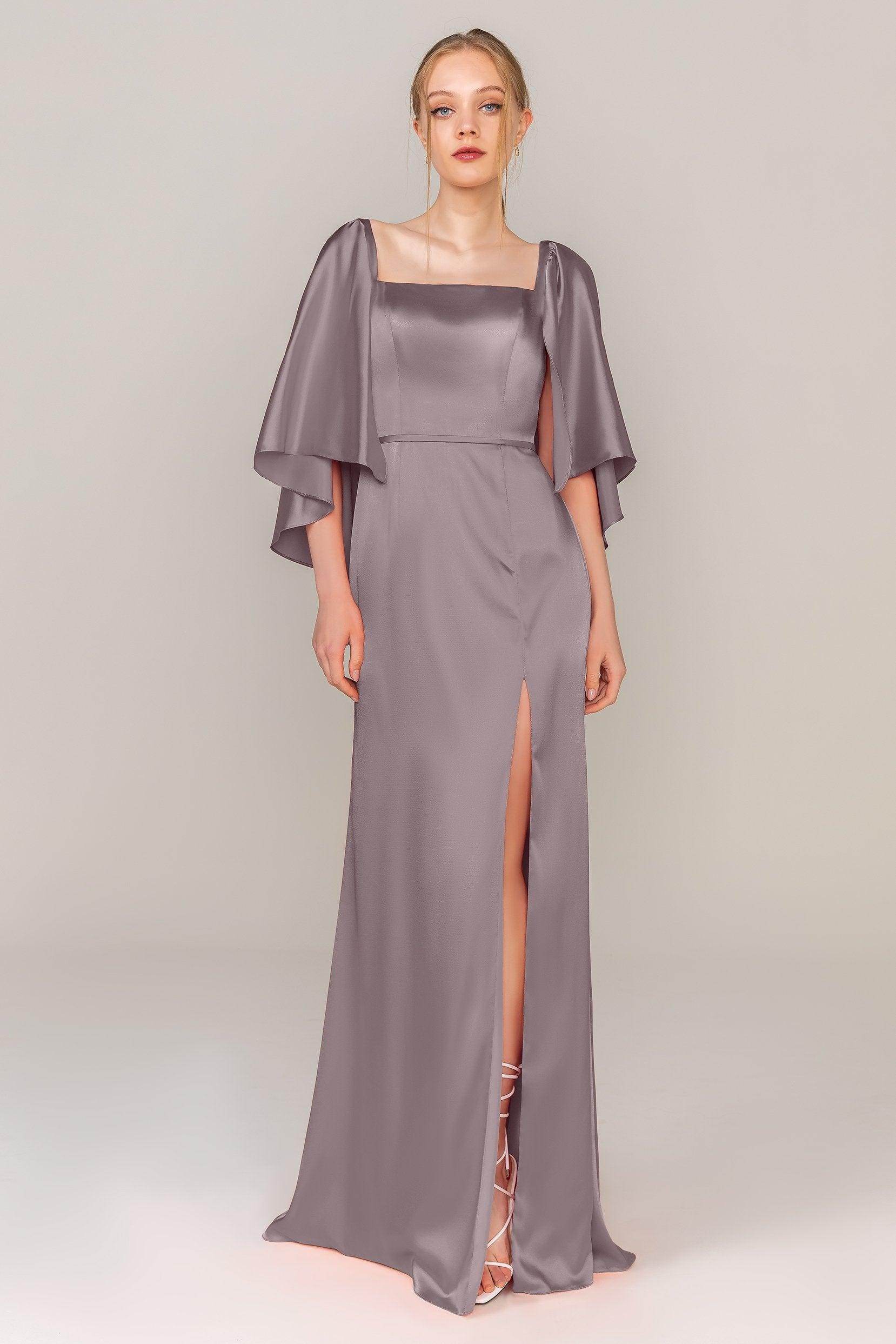 Sheath Sweep Train Luxe Satin Dress CS0320