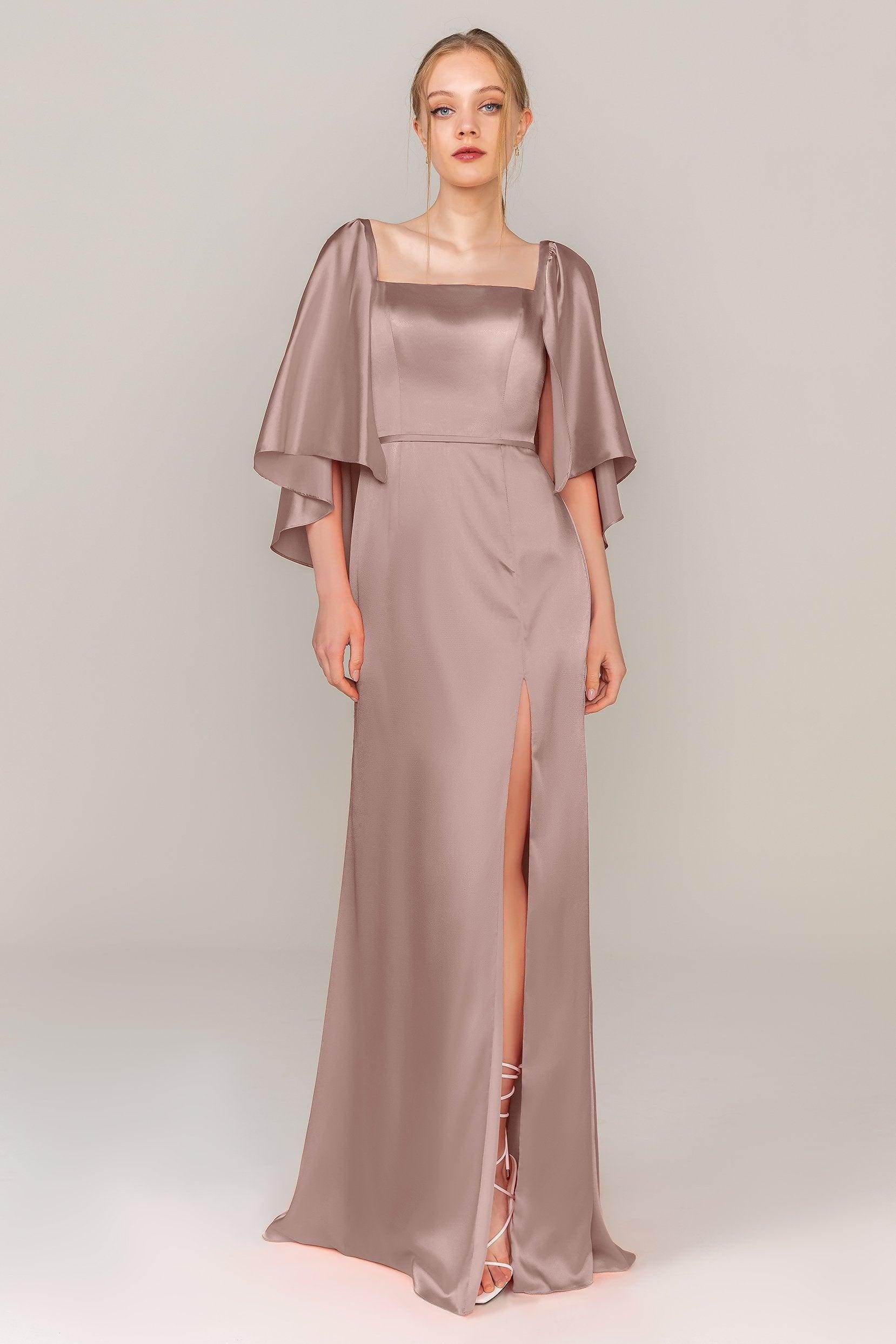 Sheath Sweep Train Luxe Satin Dress CS0320