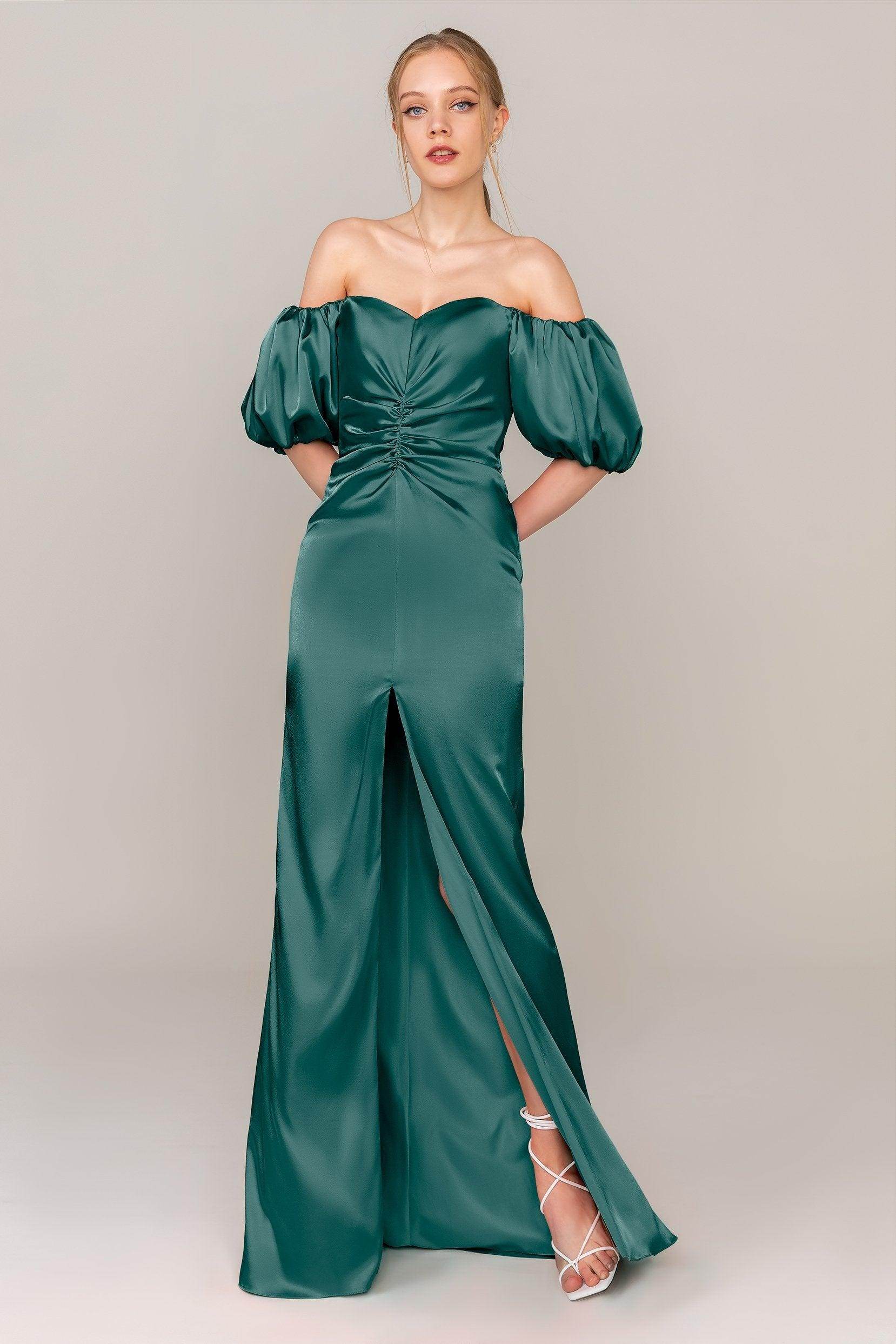 Sheath Floor Length Luxe Satin Dress CS0322