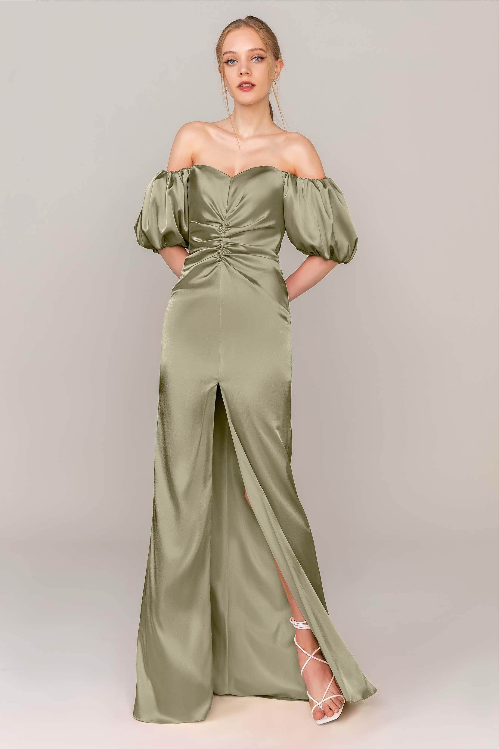 Sheath Floor Length Luxe Satin Dress CS0322
