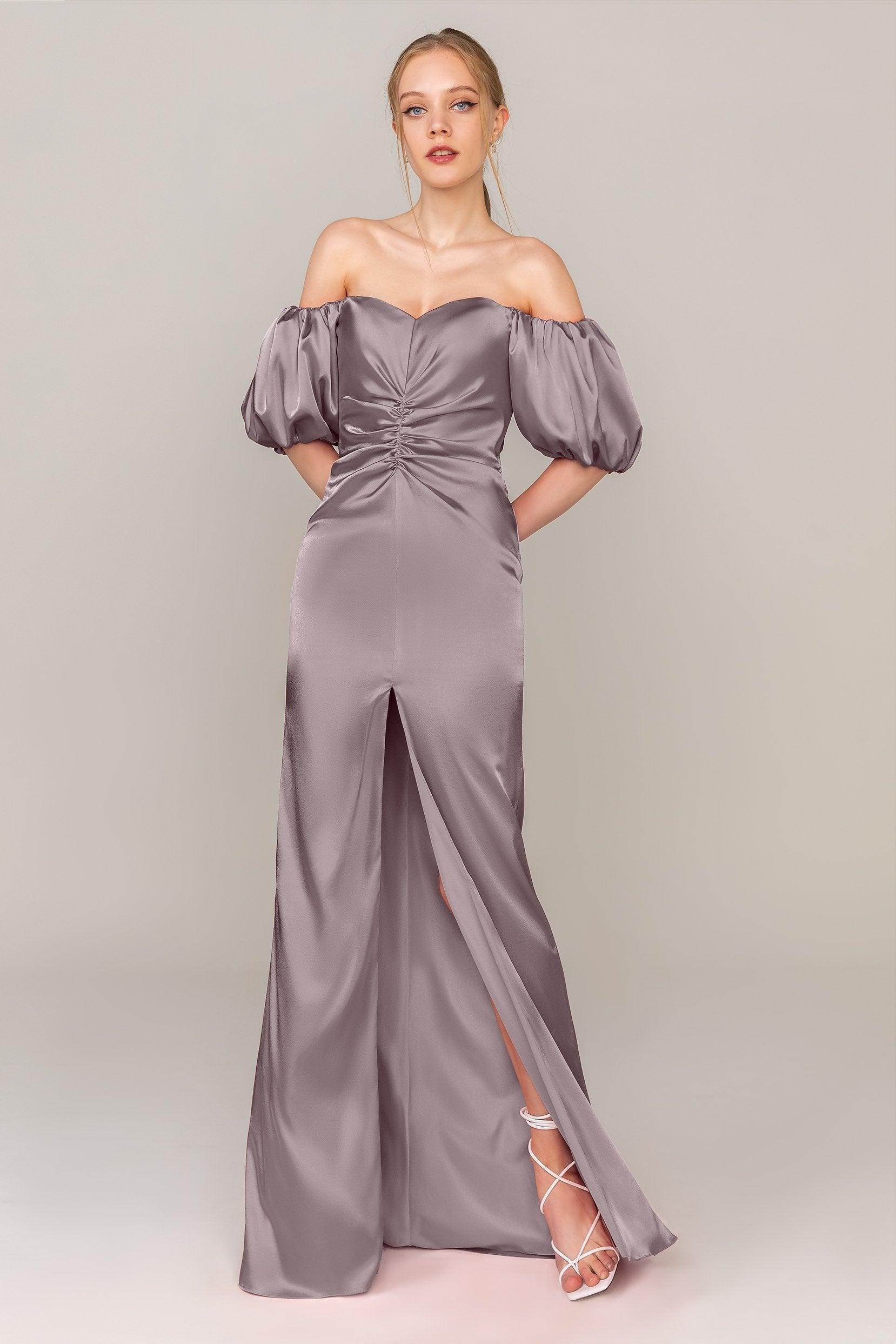 Sheath Floor Length Luxe Satin Dress CS0322