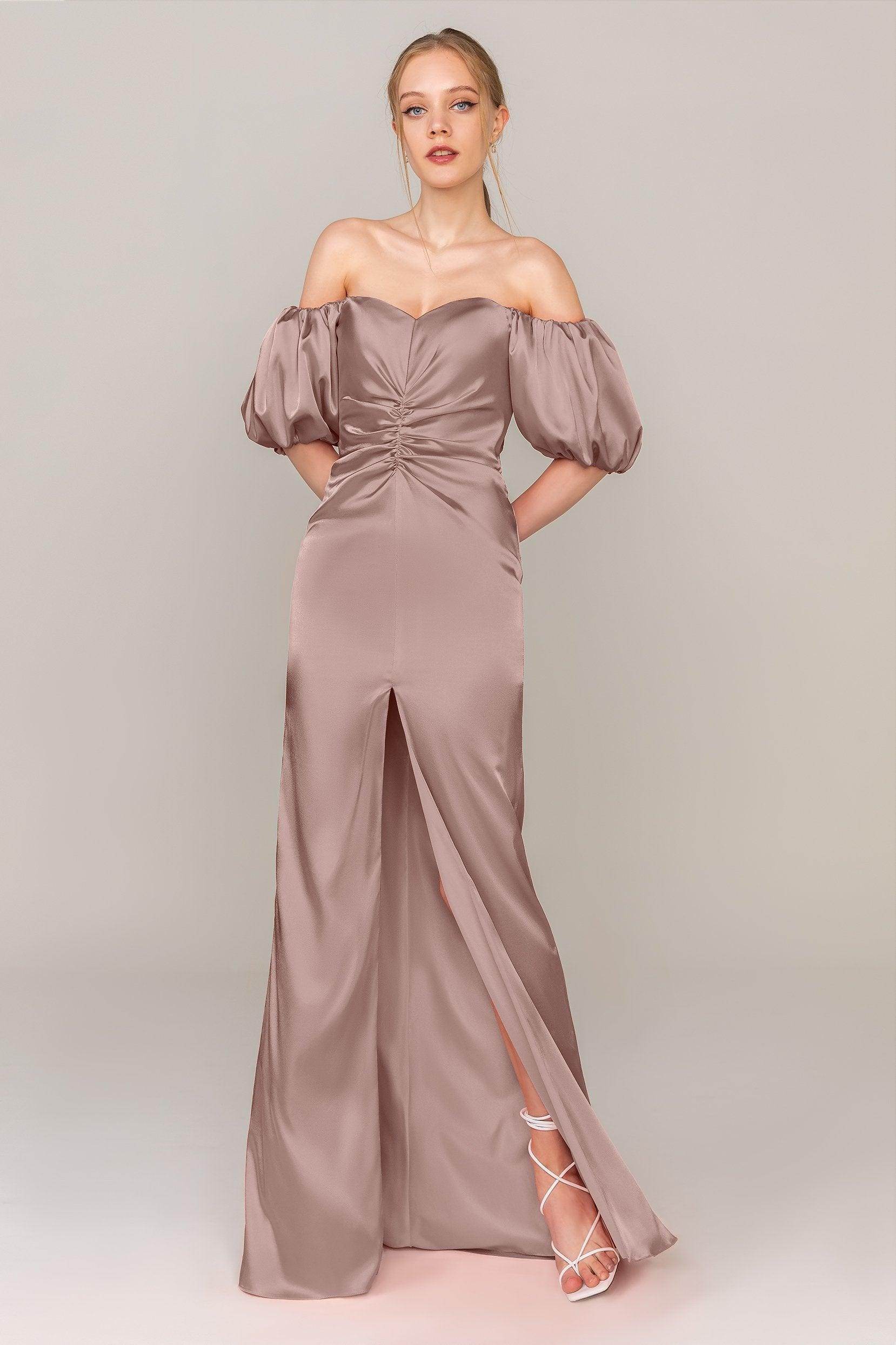 Sheath Floor Length Luxe Satin Dress CS0322