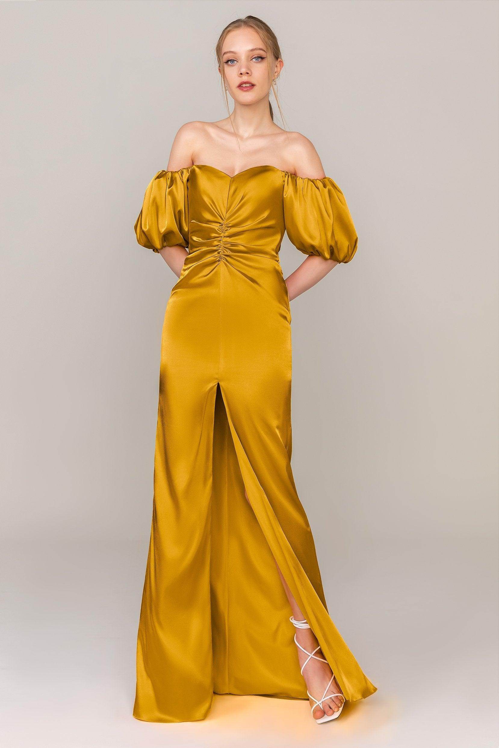 Sheath Floor Length Luxe Satin Dress CS0322