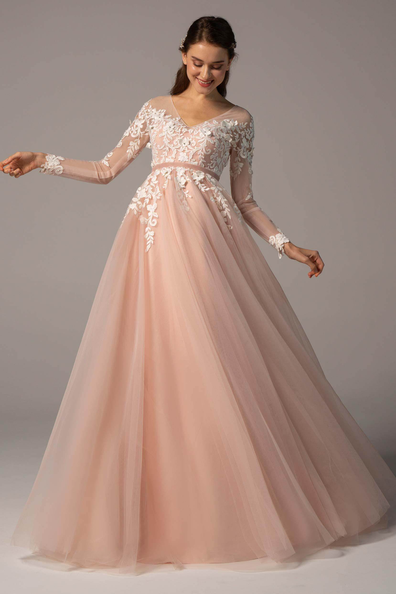 A-Line Court Train Tulle Wedding Dress CW2326