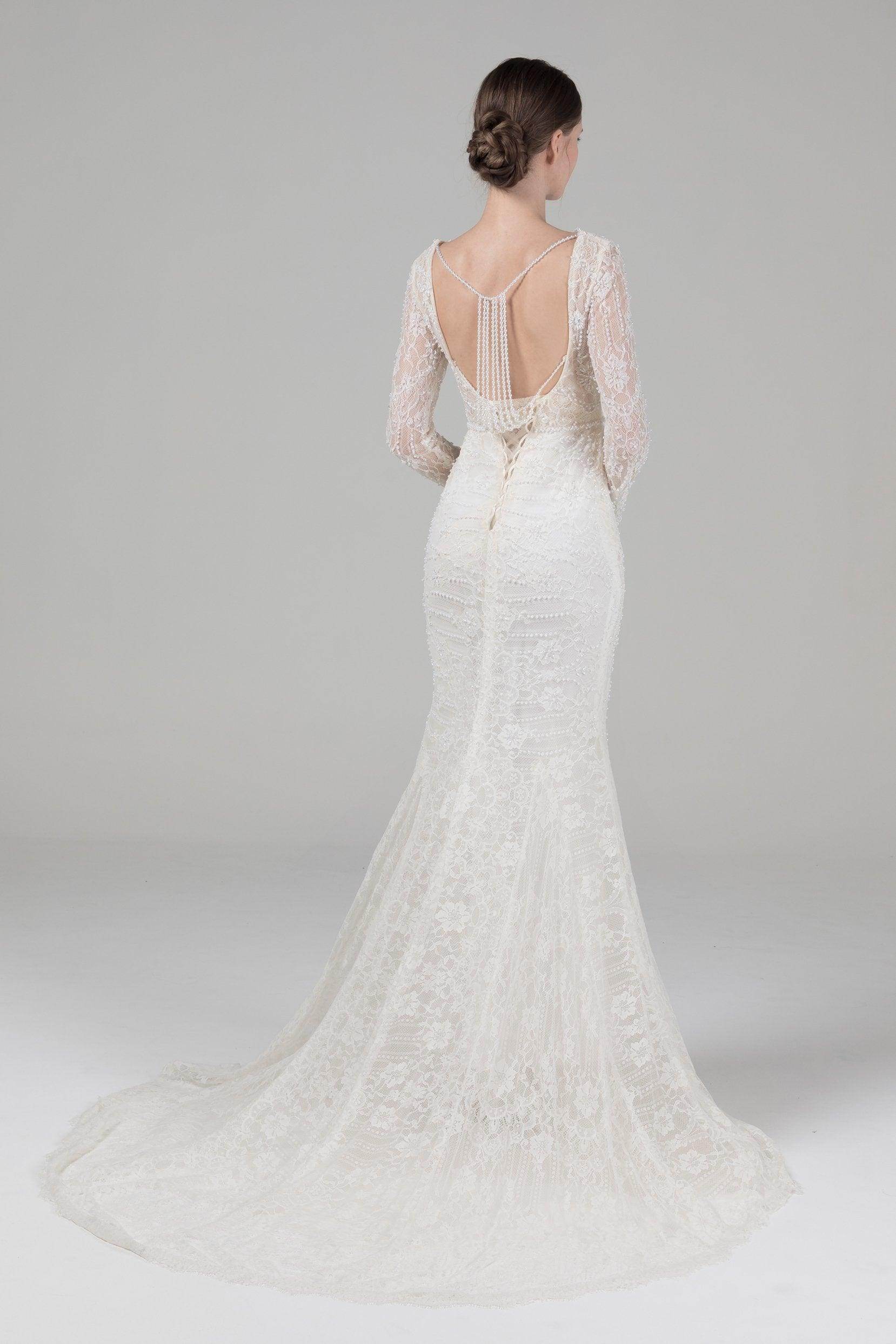 Mermaid Court Train Lace Wedding Dress CW2579