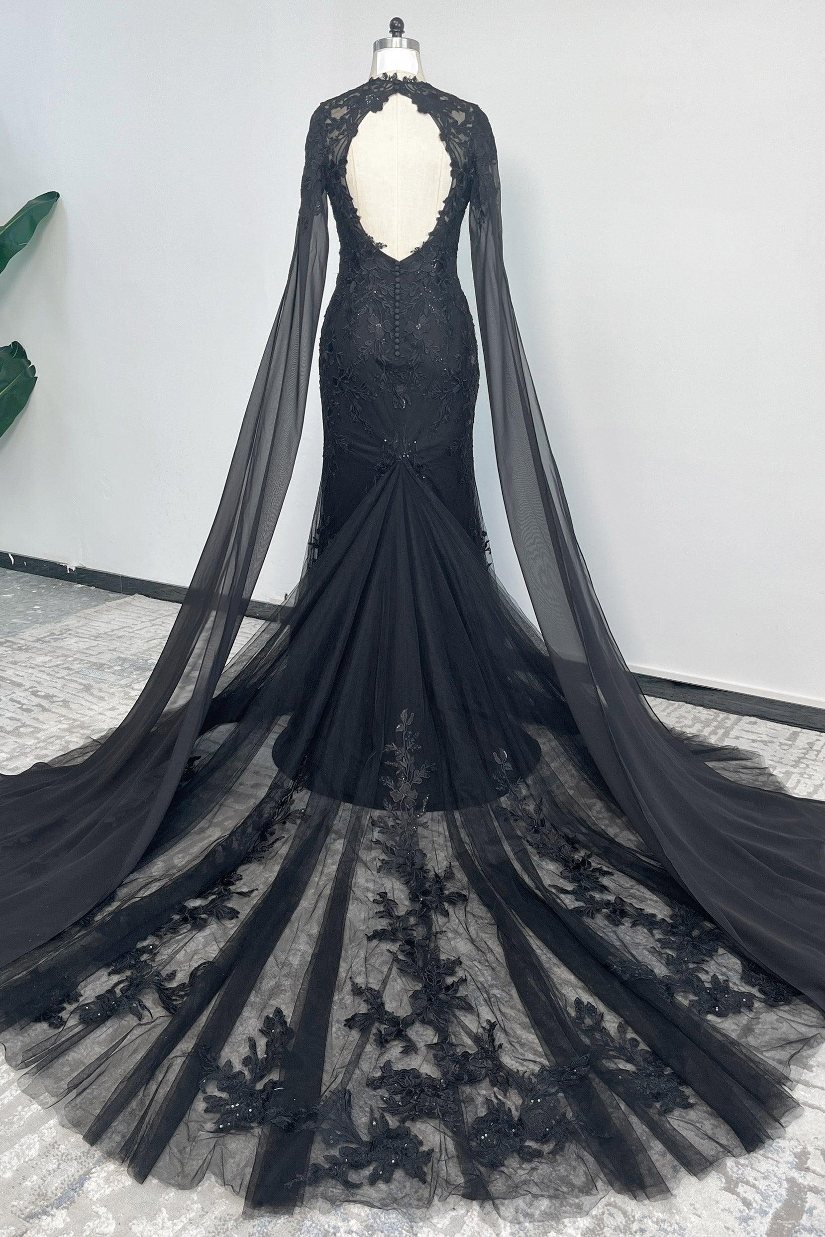 Trumpet-Mermaid Chapel Train Lace Tulle Wedding Dress CW3279