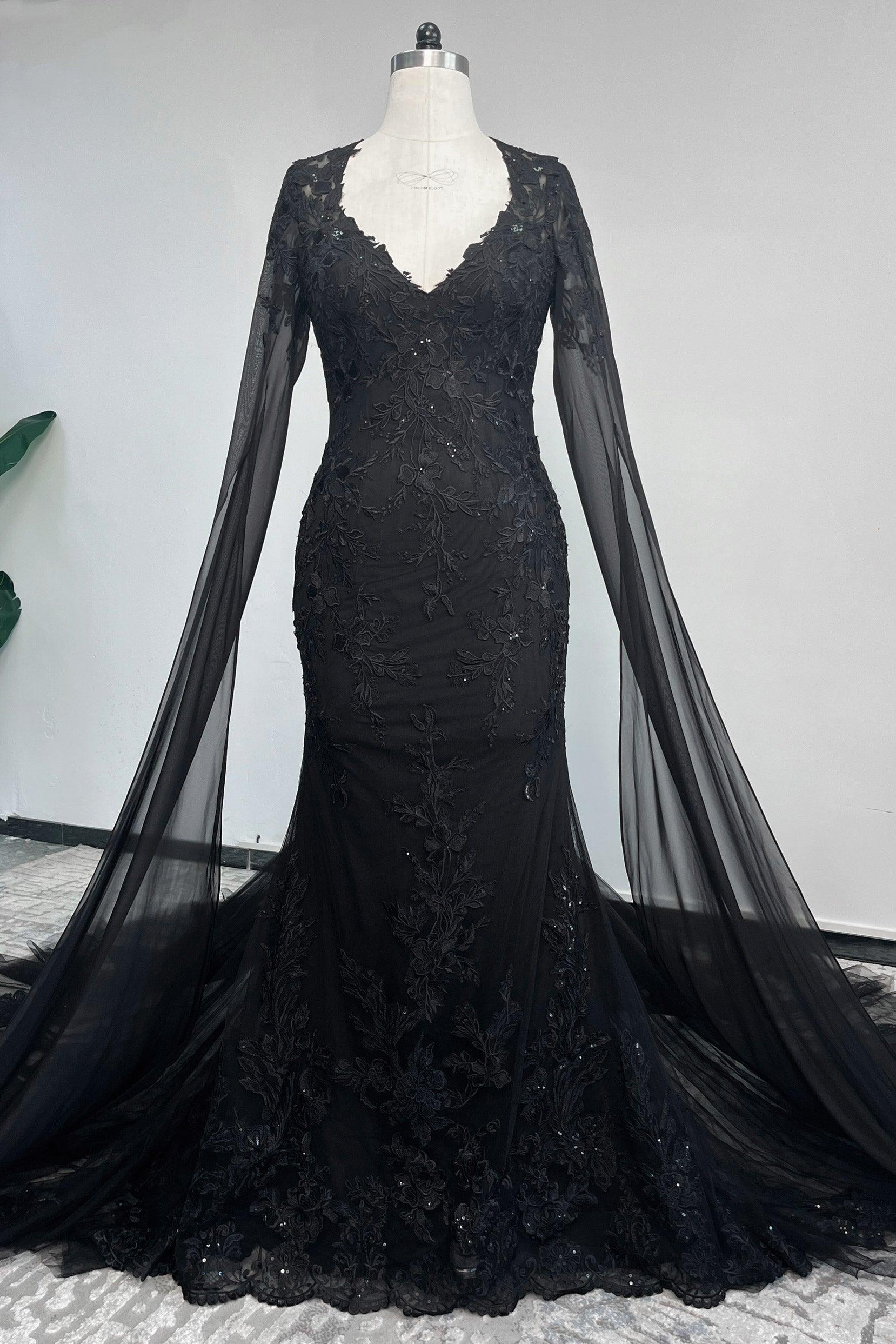 Trumpet-Mermaid Chapel Train Lace Tulle Wedding Dress CW3279