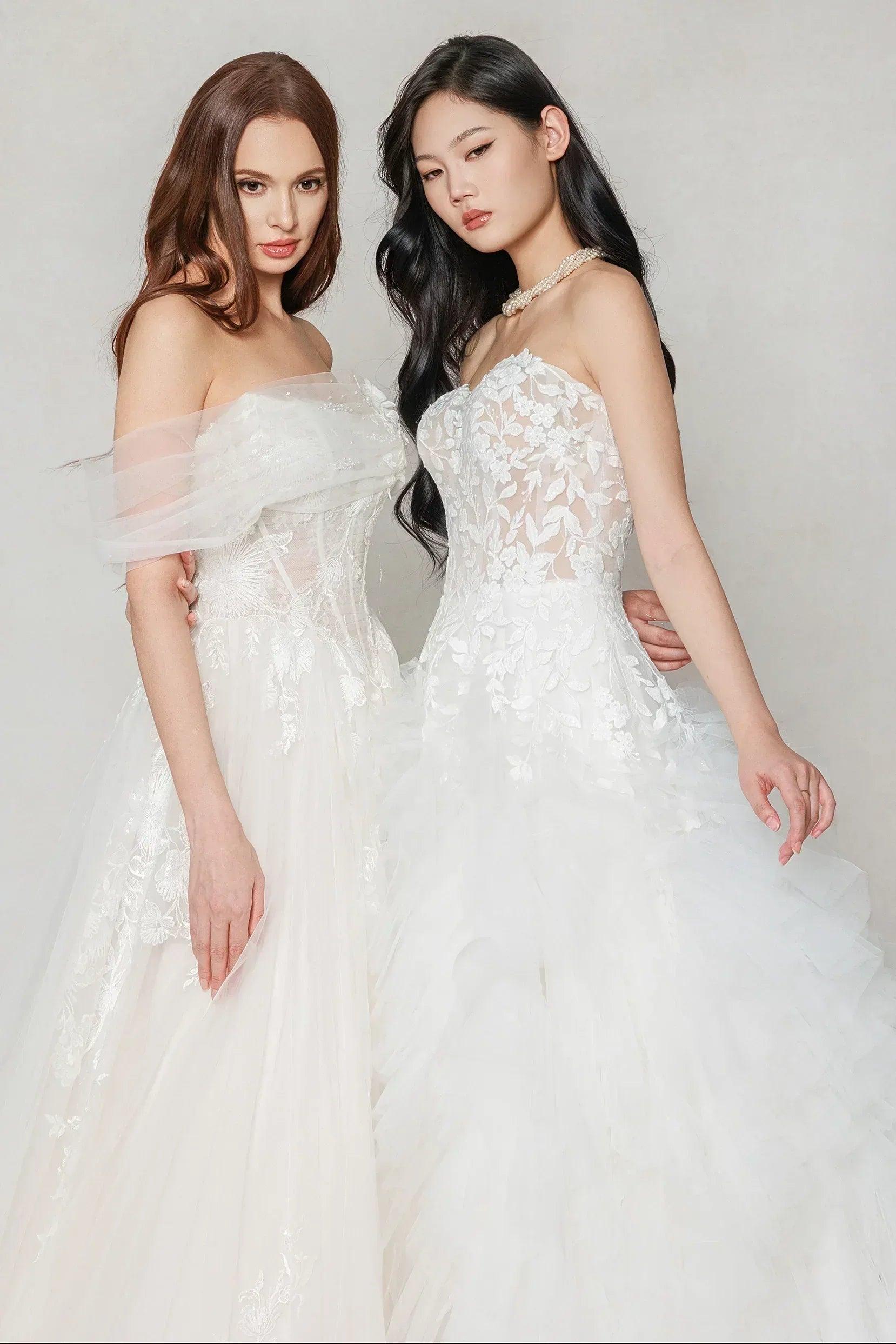 A-Line Court Train Tulle Wedding Dress CW3619