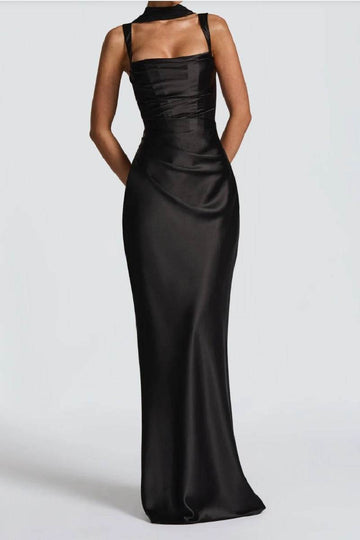 Sheath-Column Maxi Satin Formal Evening Dresses 971343877638
