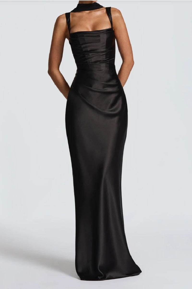 Sheath-Column Maxi Satin Formal Evening Dresses 971343877638