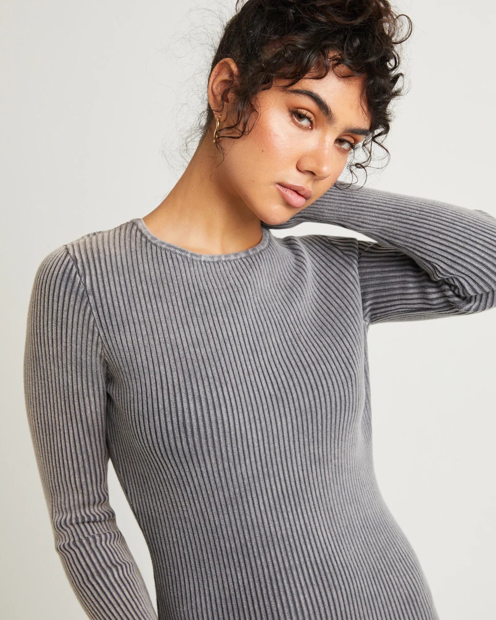 Acid Rave Rib Knit Mini Dress