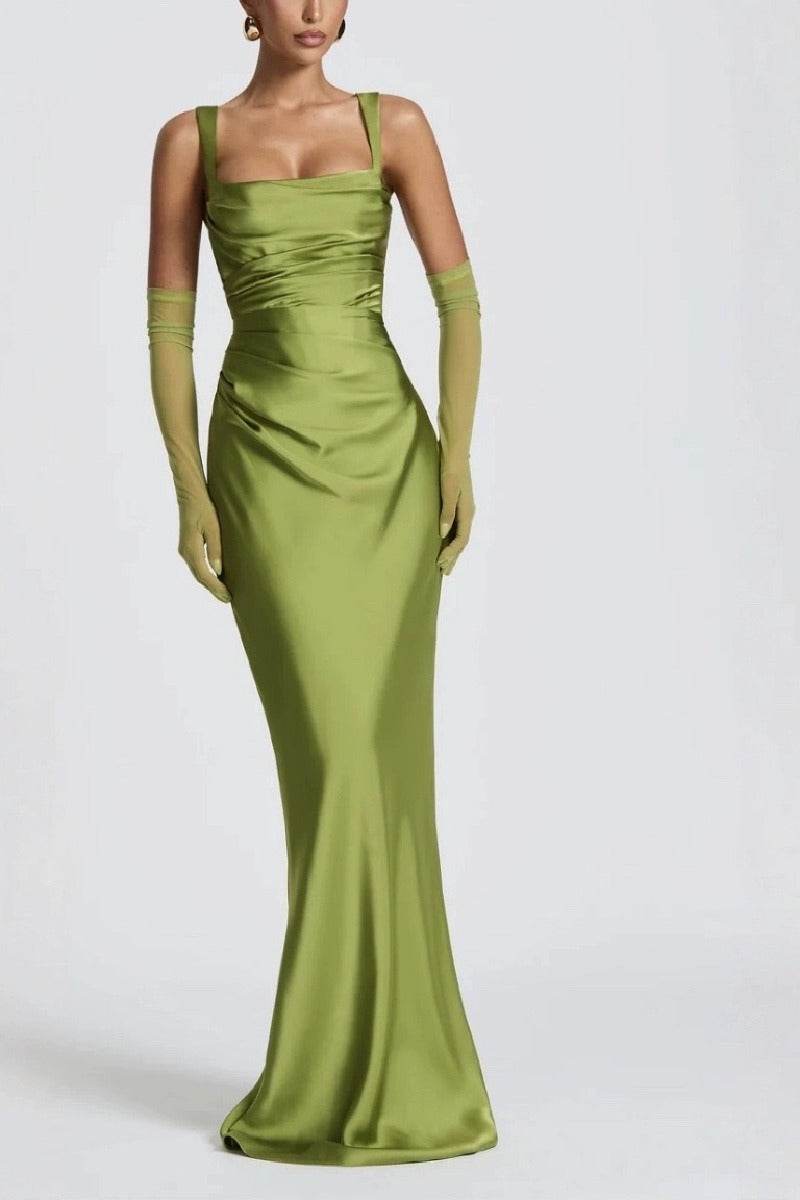 Sheath-Column Maxi Satin Formal Evening Dresses 971343877638