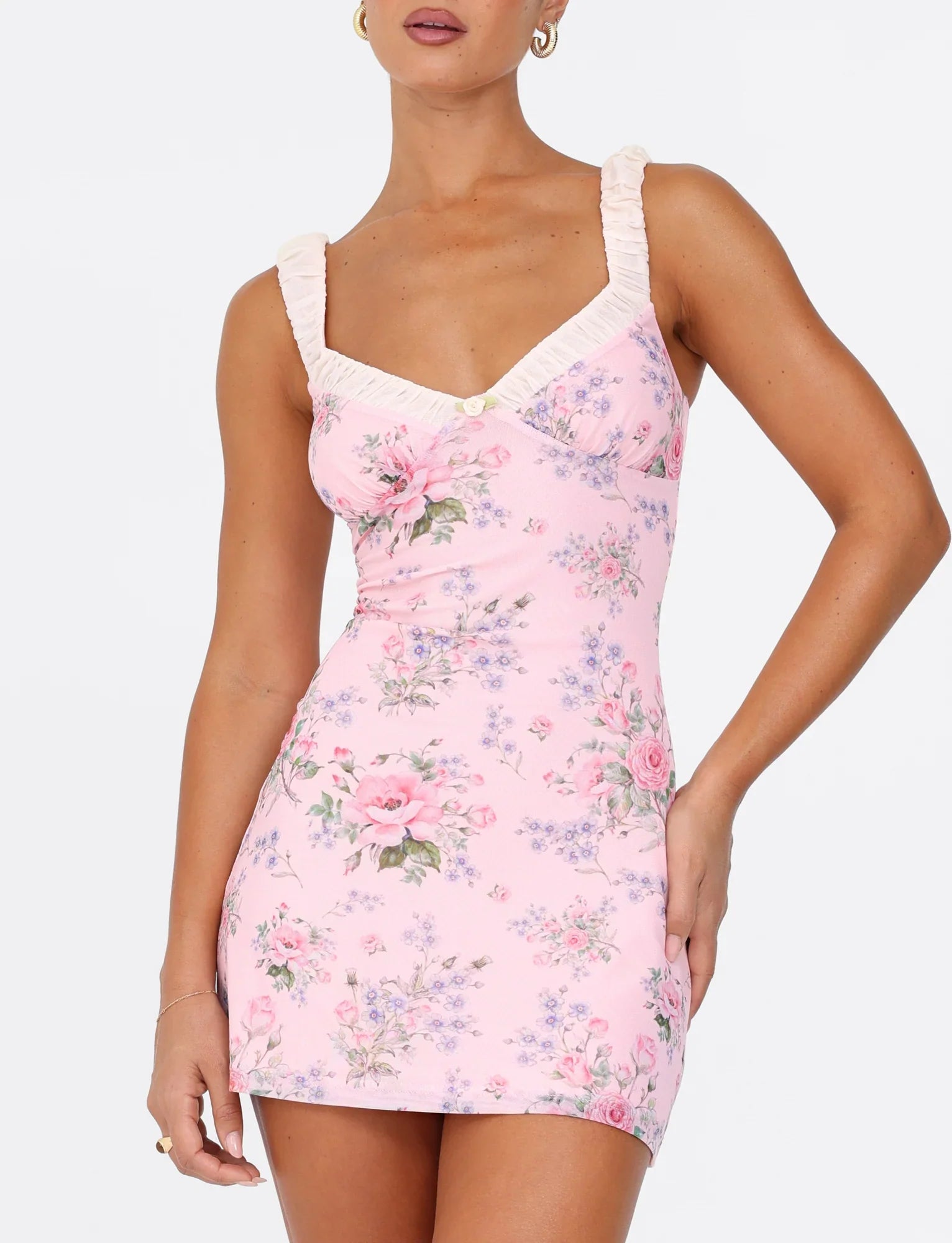 AMARAN MINI DRESS - PINK : FLORAL : WILD FLOWER