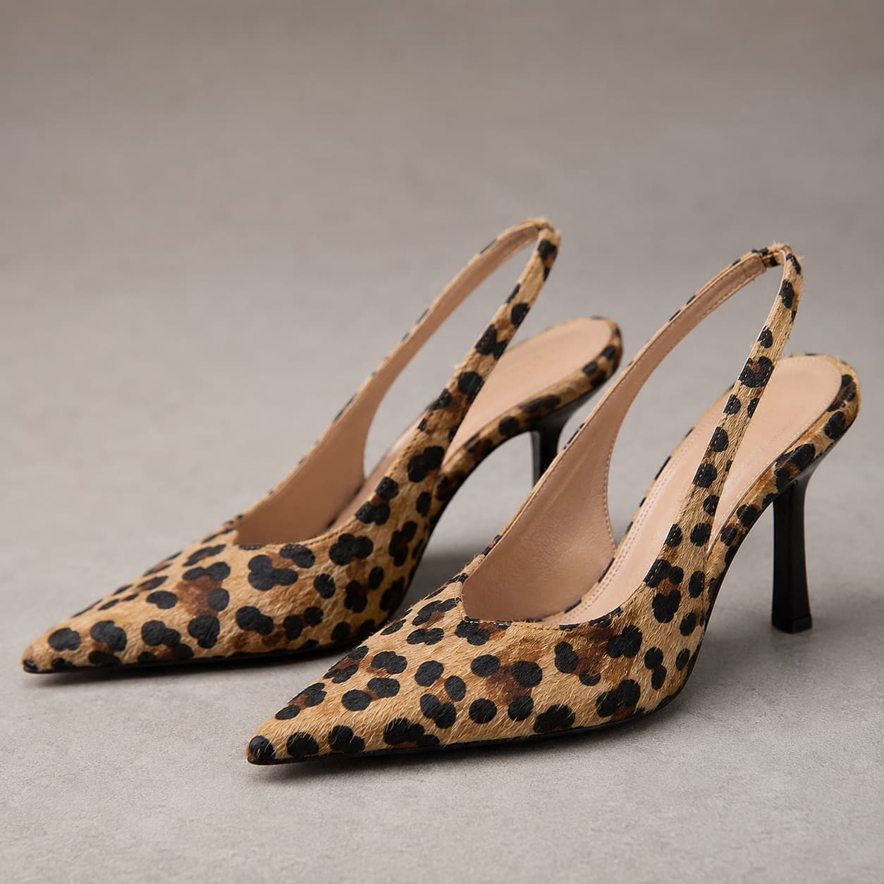 Pointed Toe Slingback Pumps Ankle Strap Elegant Heel Shoes 1025693605260
