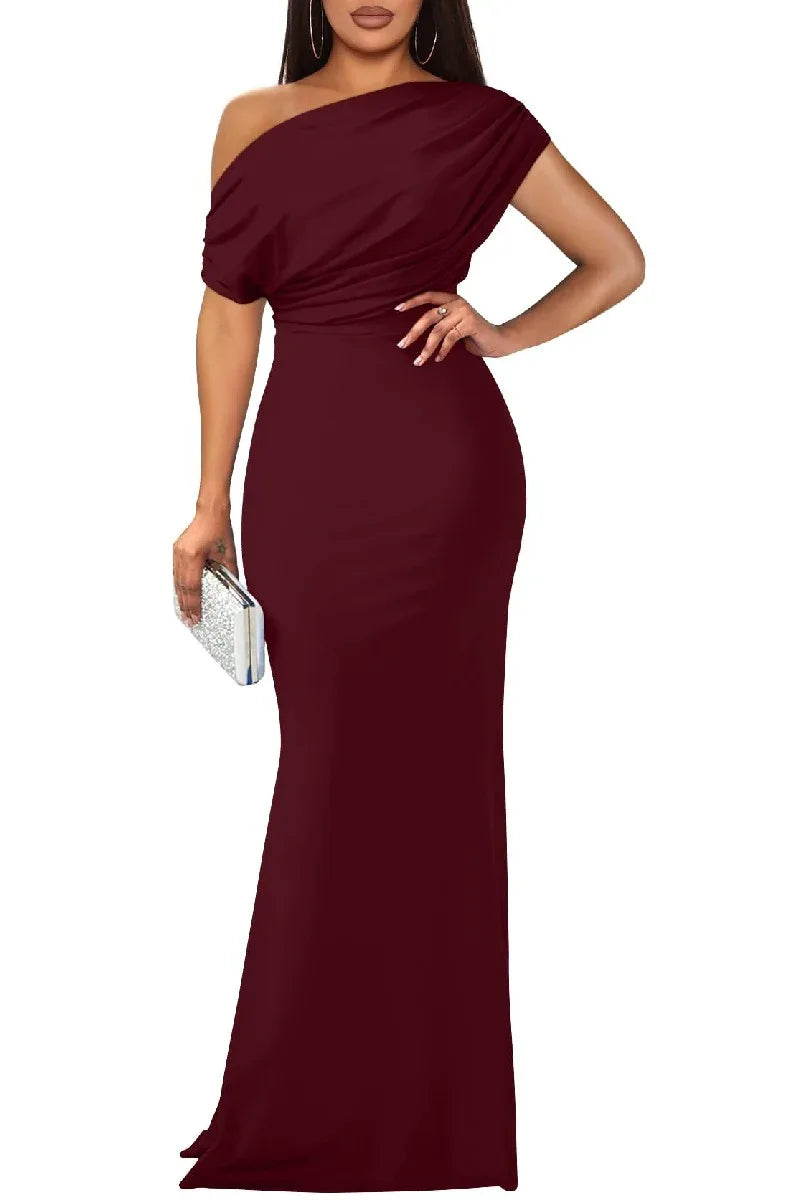 Trumpet-Mermaid Sweep-Brush Train Polyester Formal Evening Dresses B0D9VT8CK6