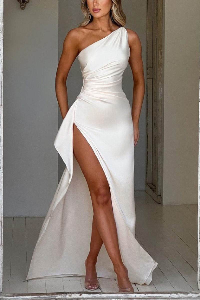 Sheath-Column Maxi Satin Formal Evening Dresses 801747775534