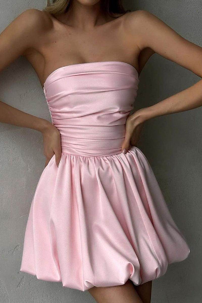 Sexy strapless A-line mini cocktail dress 802295558815