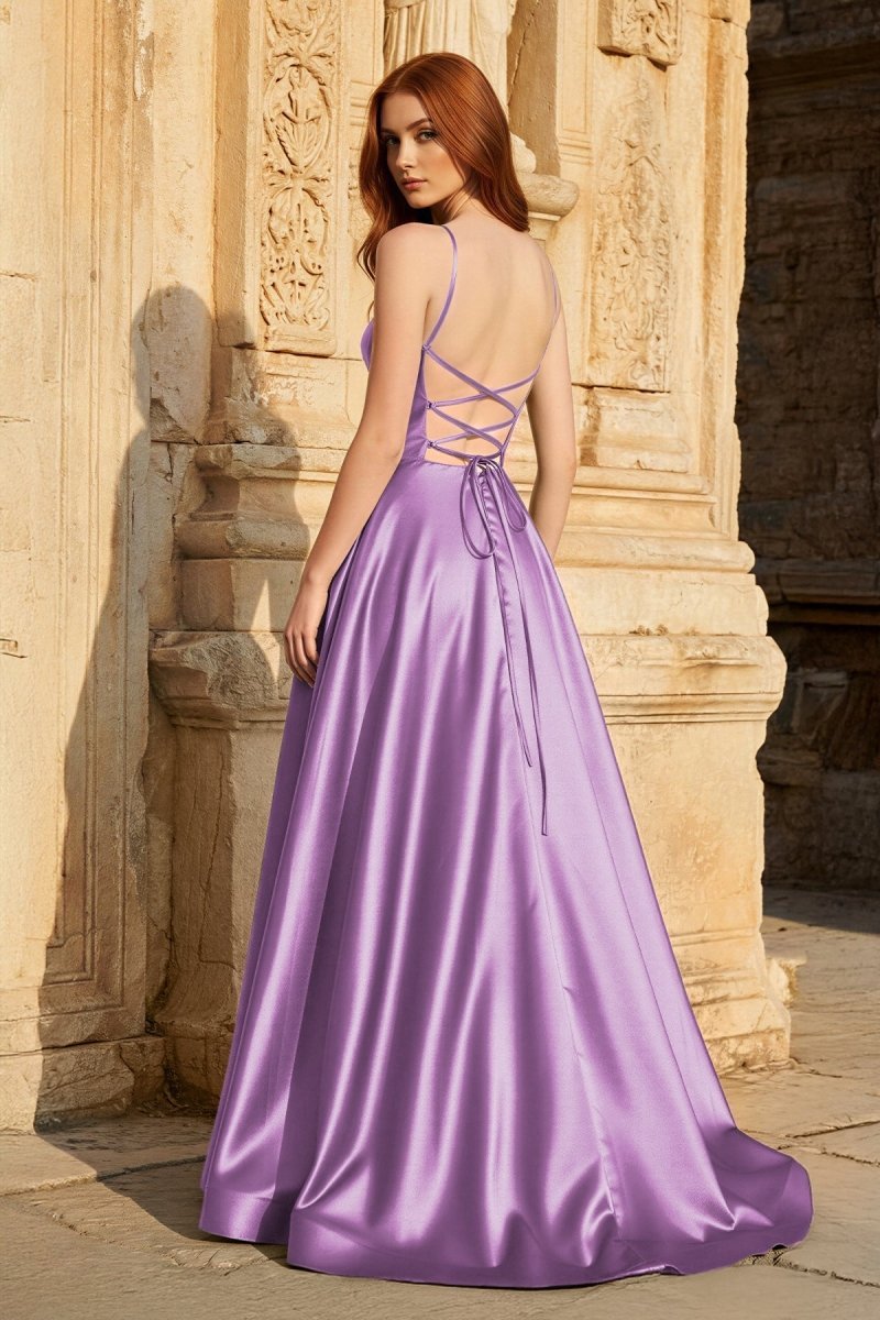 A Line Sweetheart Green Satin Long Prom Dresses with Slit