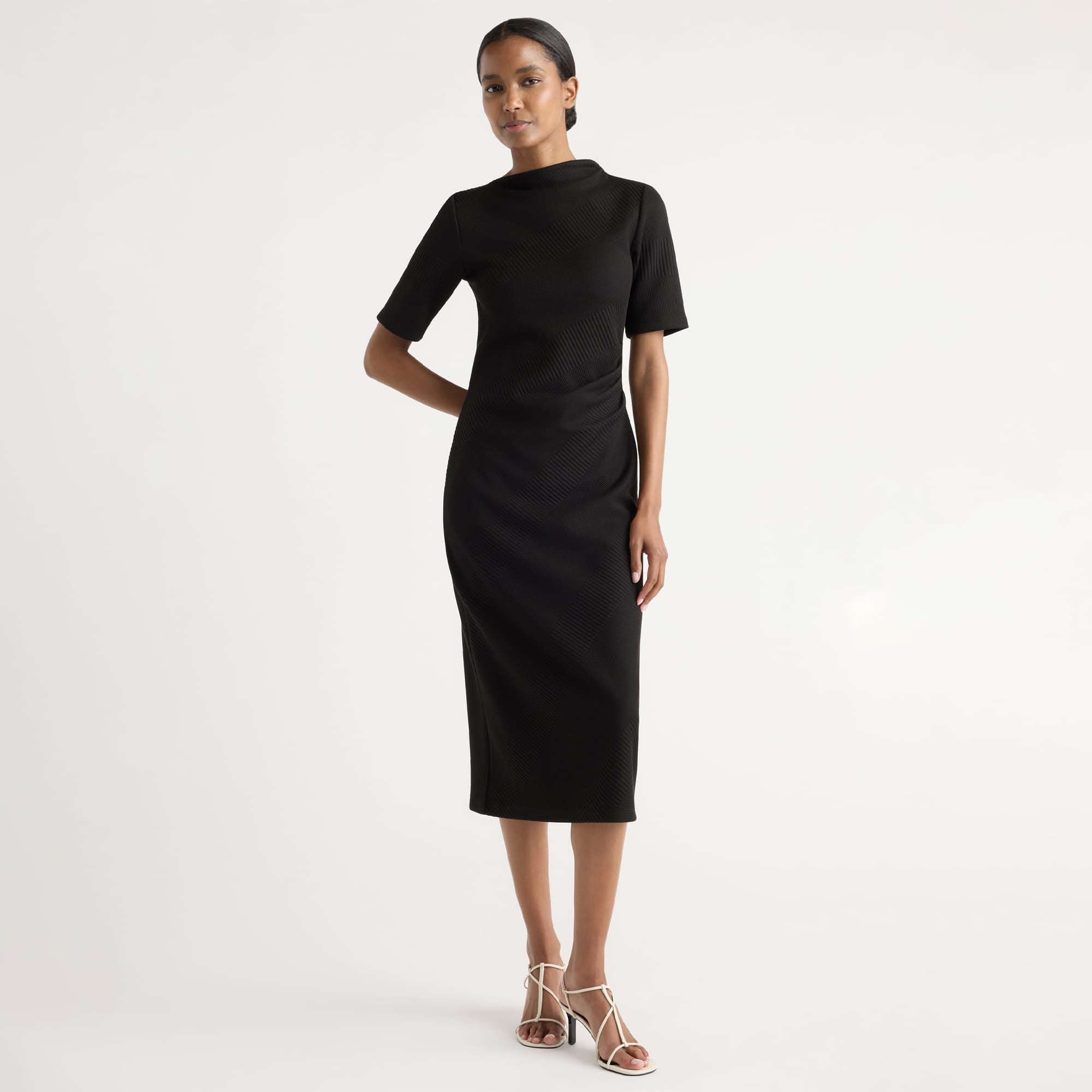 Evie Ribbed-Knit Jersey Dress