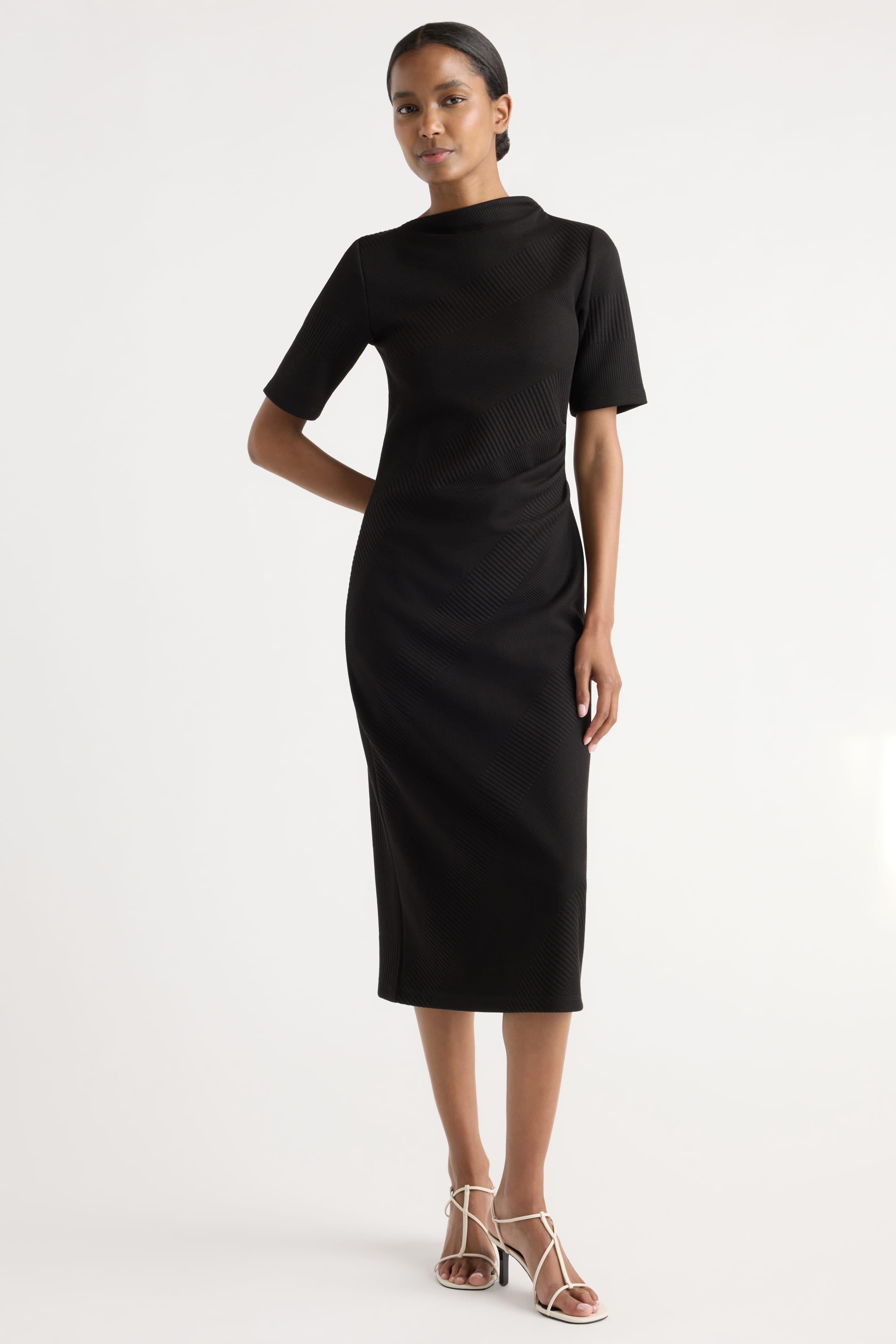 Evie Ribbed-Knit Jersey Dress