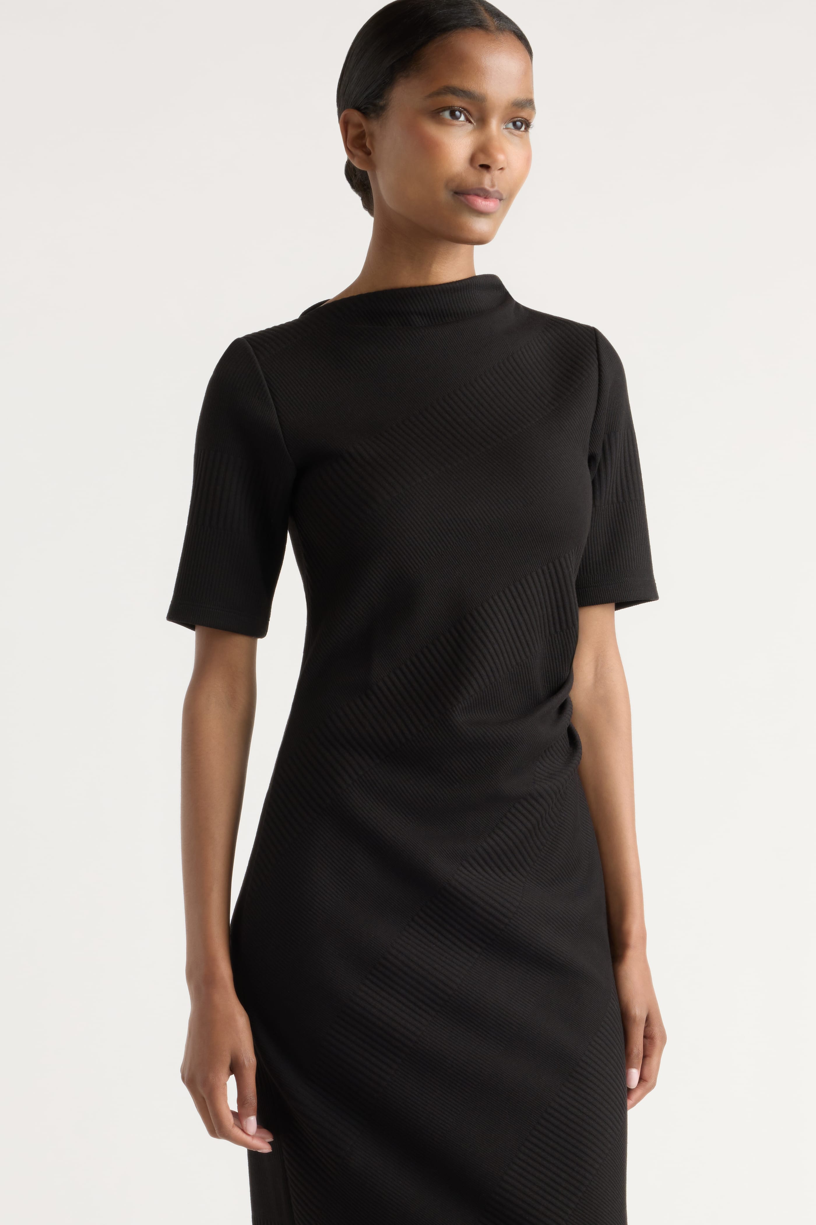 Evie Ribbed-Knit Jersey Dress