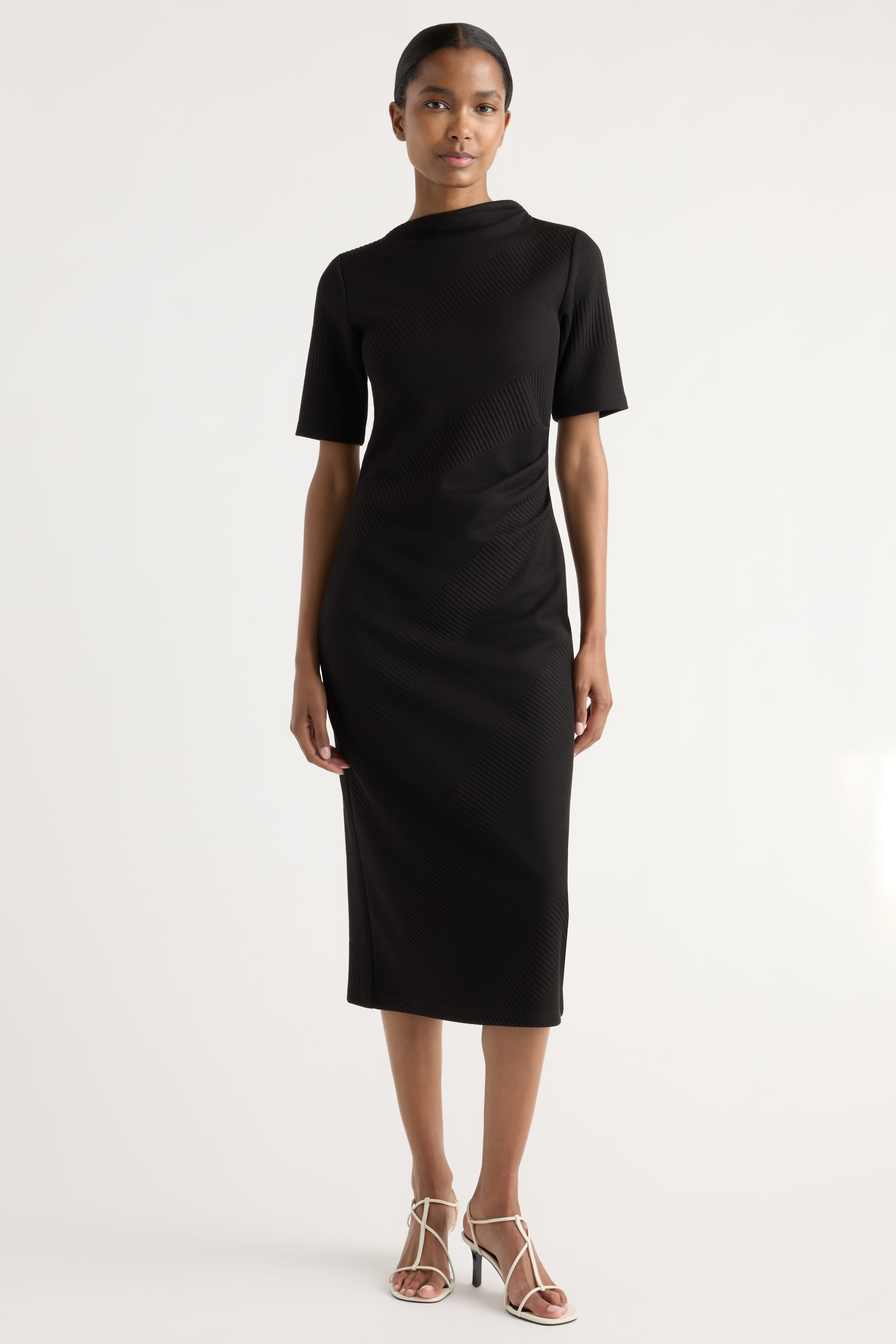 Evie Ribbed-Knit Jersey Dress