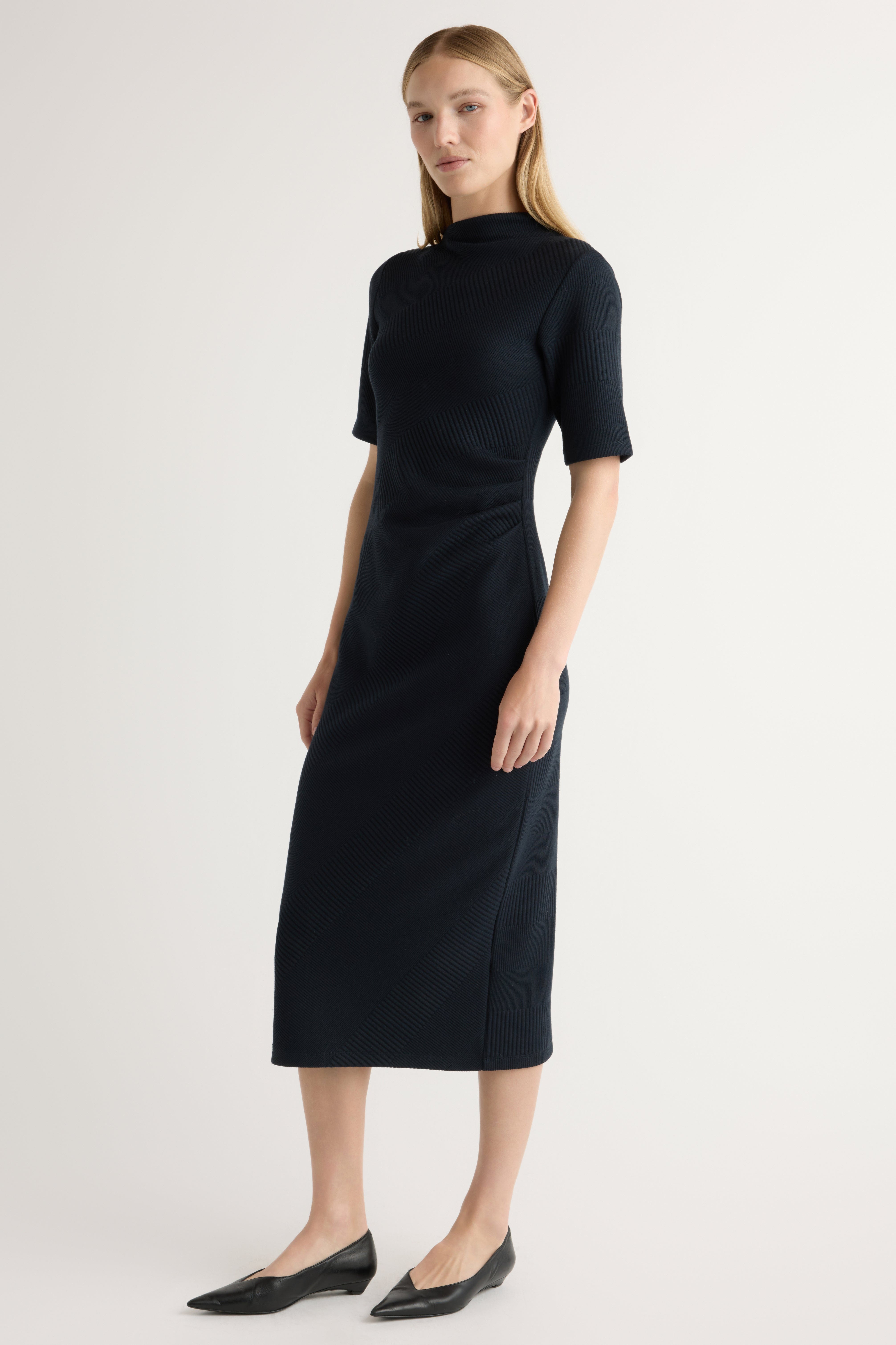 Evie Ribbed-Knit Jersey Dress