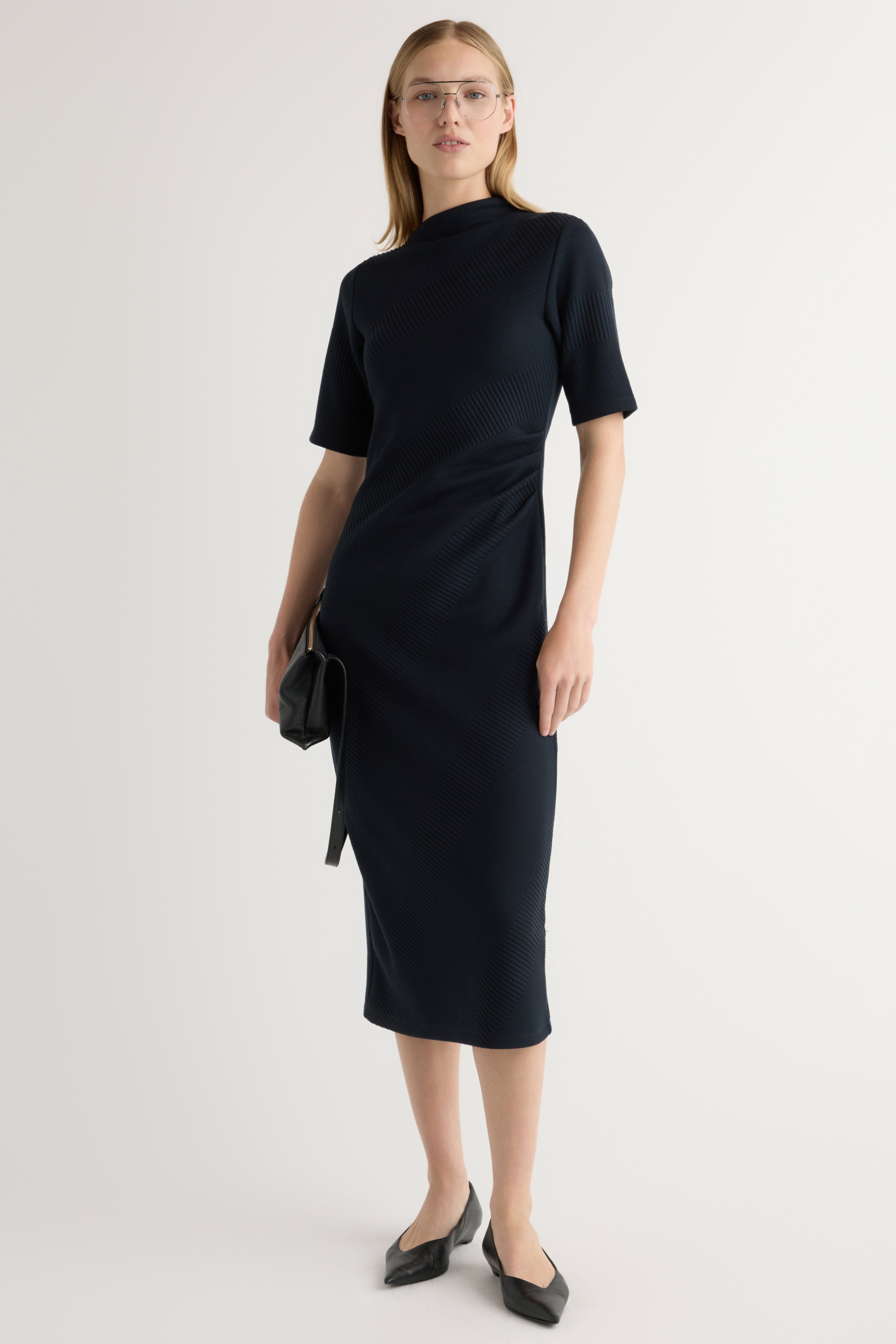 Evie Ribbed-Knit Jersey Dress