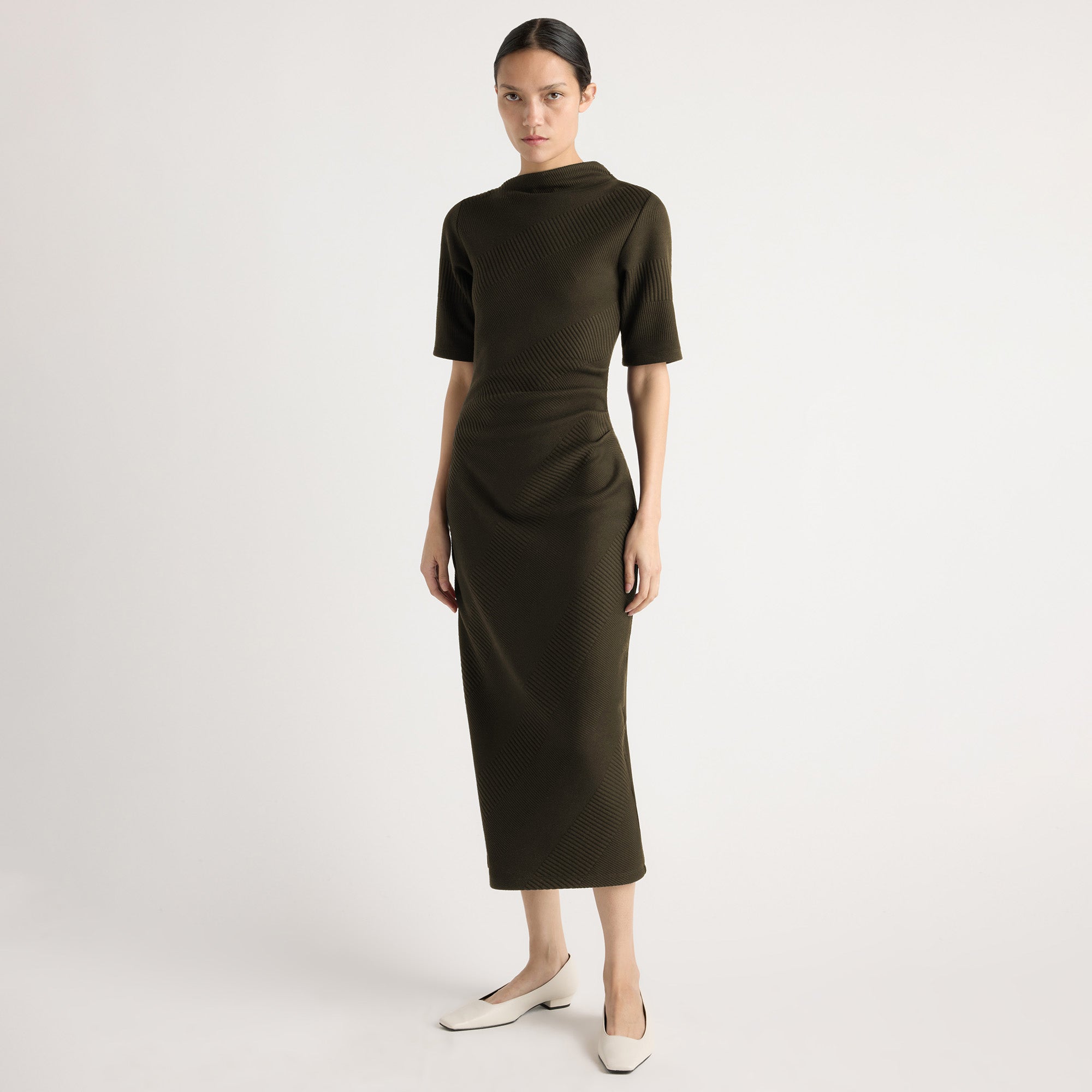 Evie Ribbed-Knit Jersey Dress