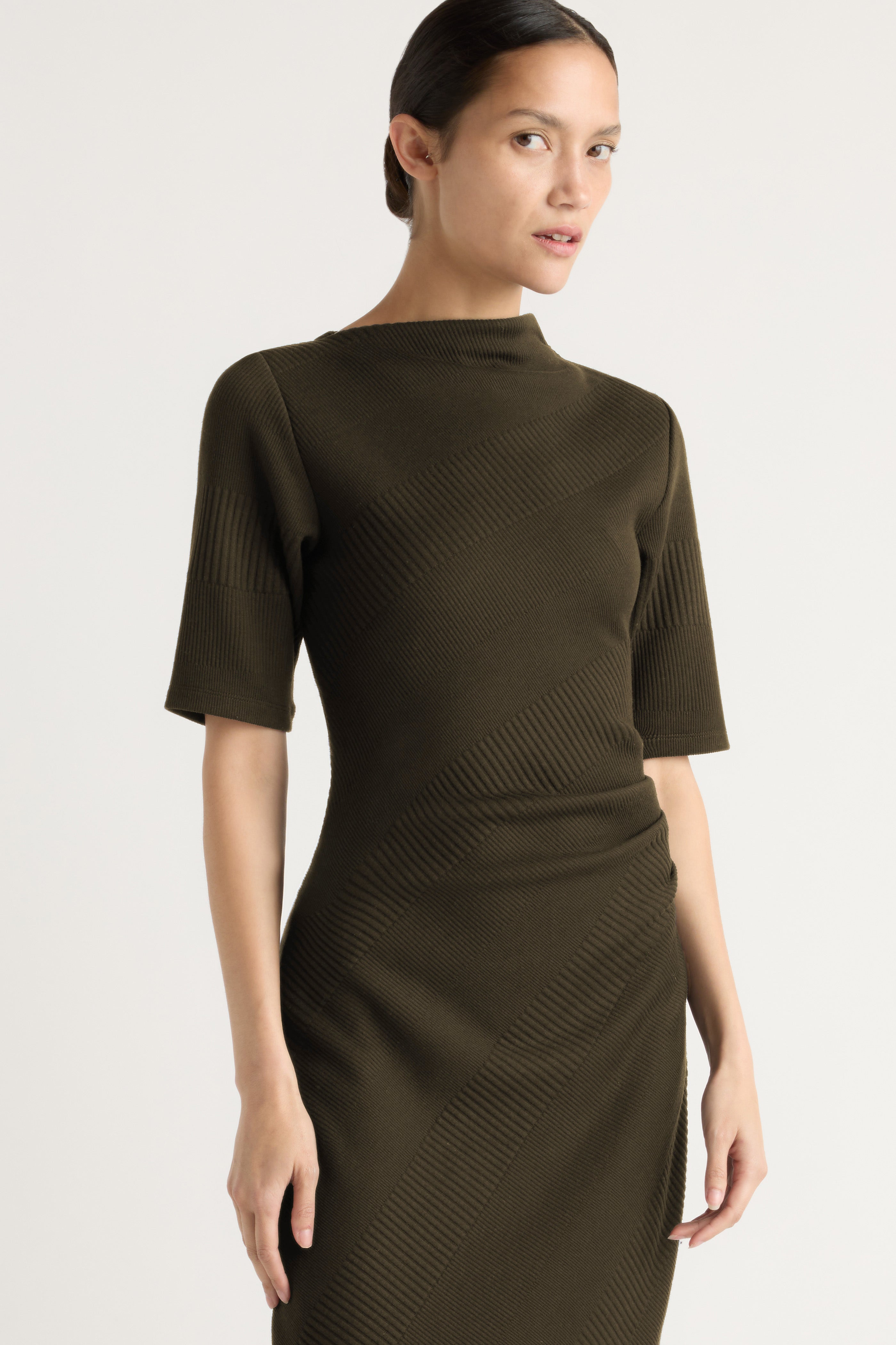Evie Ribbed-Knit Jersey Dress