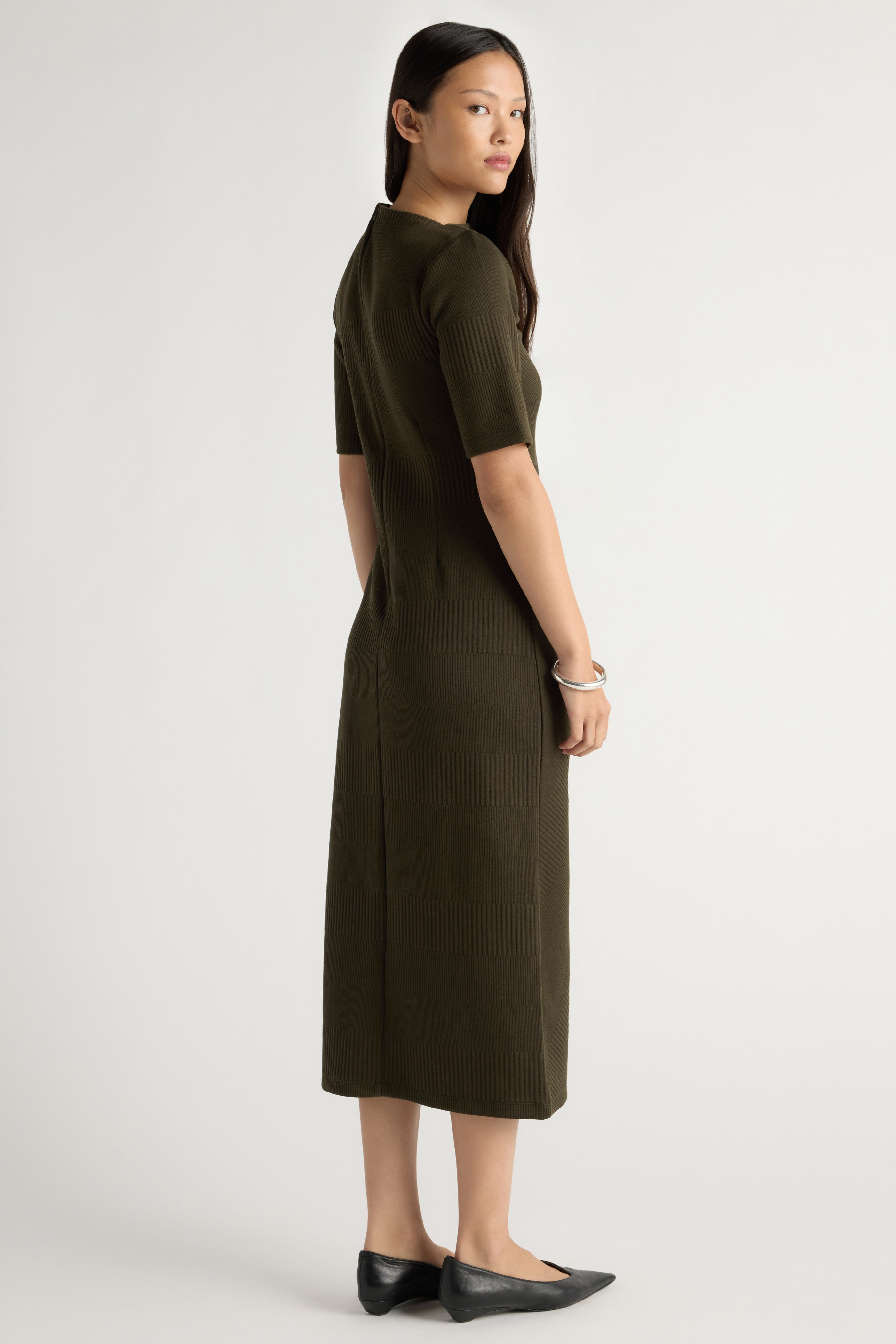 Evie Ribbed-Knit Jersey Dress