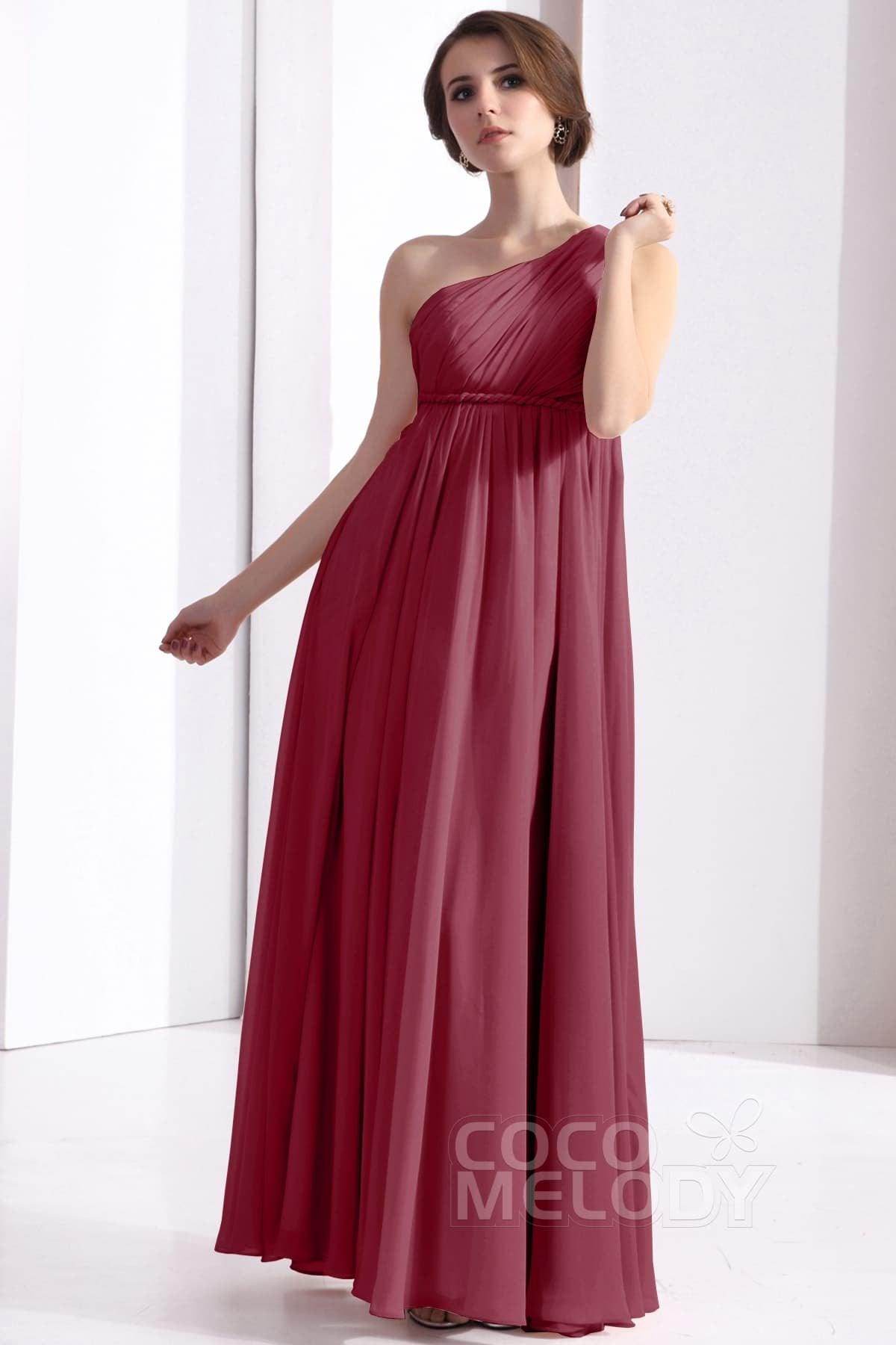 Sheath Floor Length Chiffon Bridesmaid Dress COSF1300D