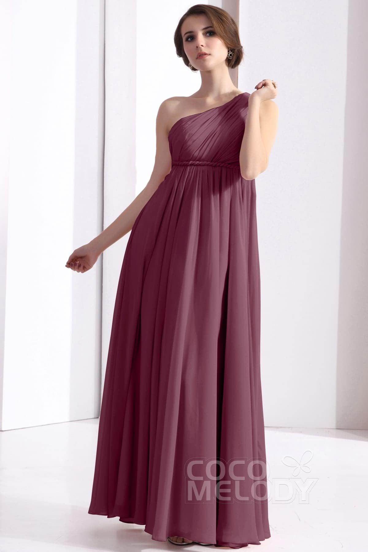 Sheath Floor Length Chiffon Bridesmaid Dress COSF1300D