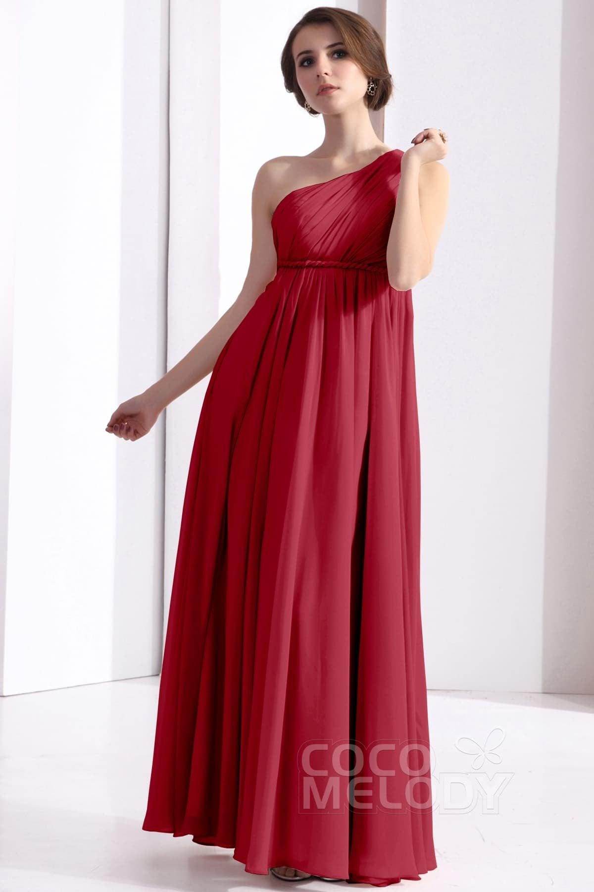 Sheath Floor Length Chiffon Bridesmaid Dress COSF1300D