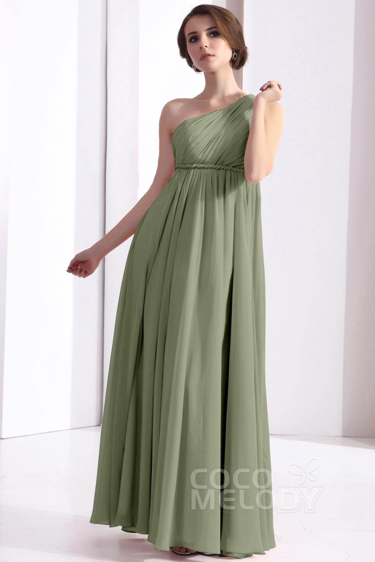 Sheath Floor Length Chiffon Bridesmaid Dress COSF1300D