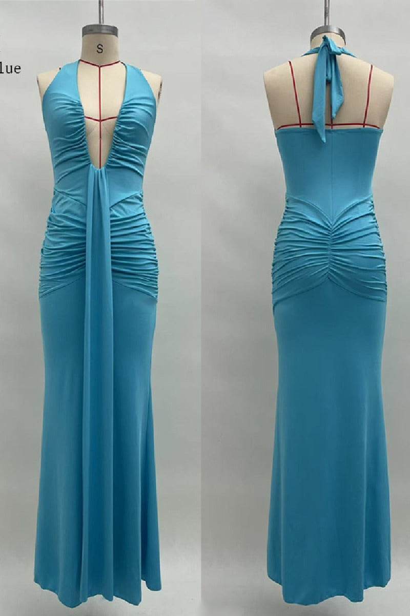 Mermaid	Maxi Knitted Semi Formal Wedding Guest Dresses 917018224683
