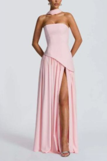 A-Line Maxi Knitted Fabric Dress 970800986791