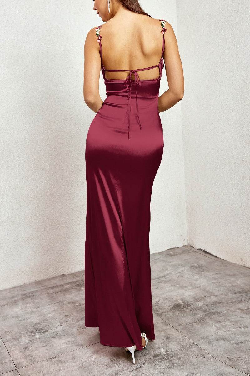 Sheath-Column Maxi Elastic Silk like Satin Formal Evening Dress 890740689555