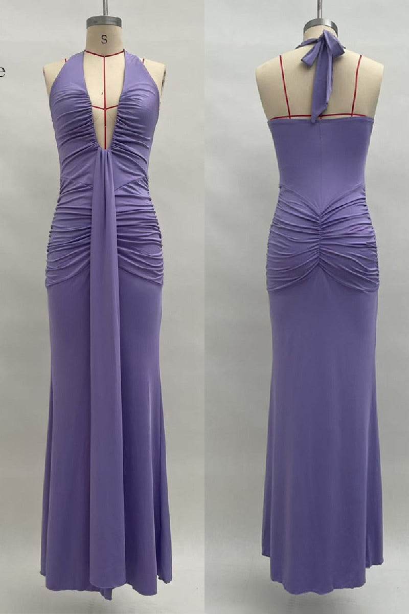 Mermaid	Maxi Knitted Semi Formal Wedding Guest Dresses 917018224683