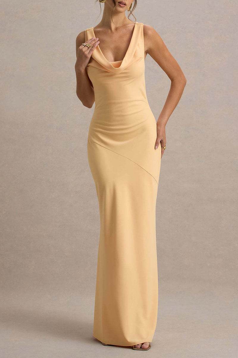 Trumpet-Mermaid Maxi Luxe Satin Semi-Formal Dresses 895917818892